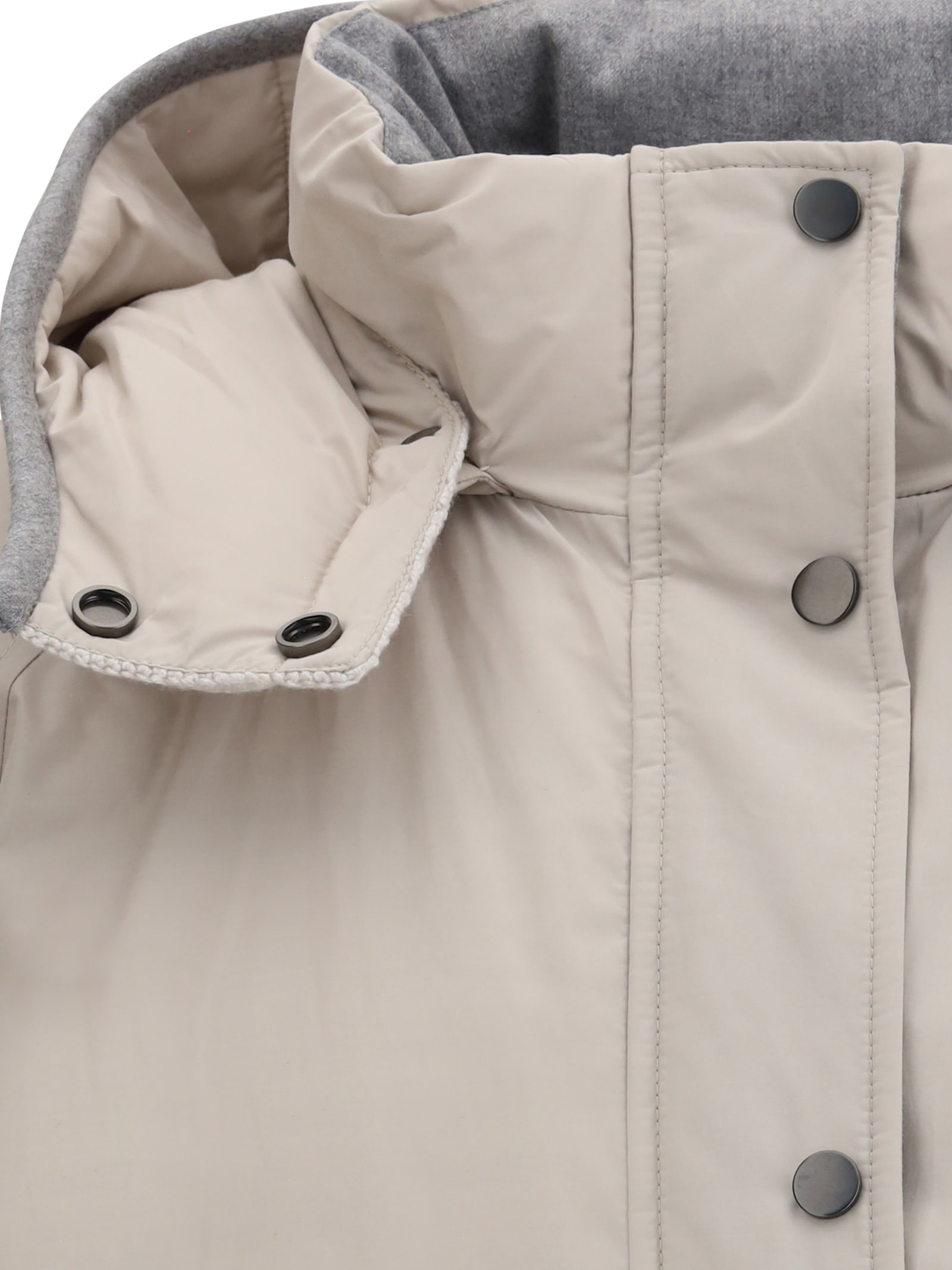 Brunello Cucinelli Padded Down Jacket In Neutral