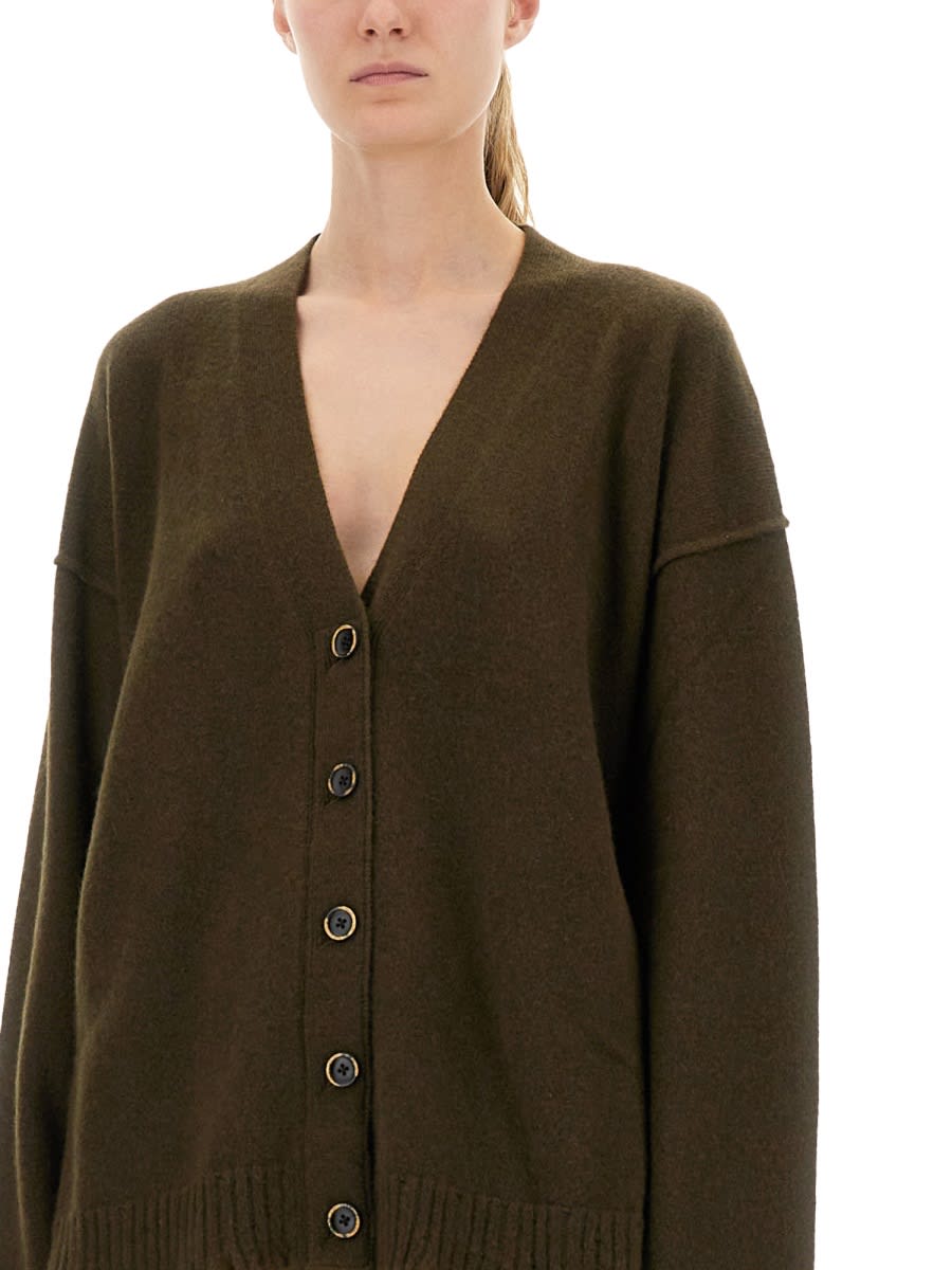 Uma Wang Loose-fitting Cashmere Cardigan With Front Buttons In Green