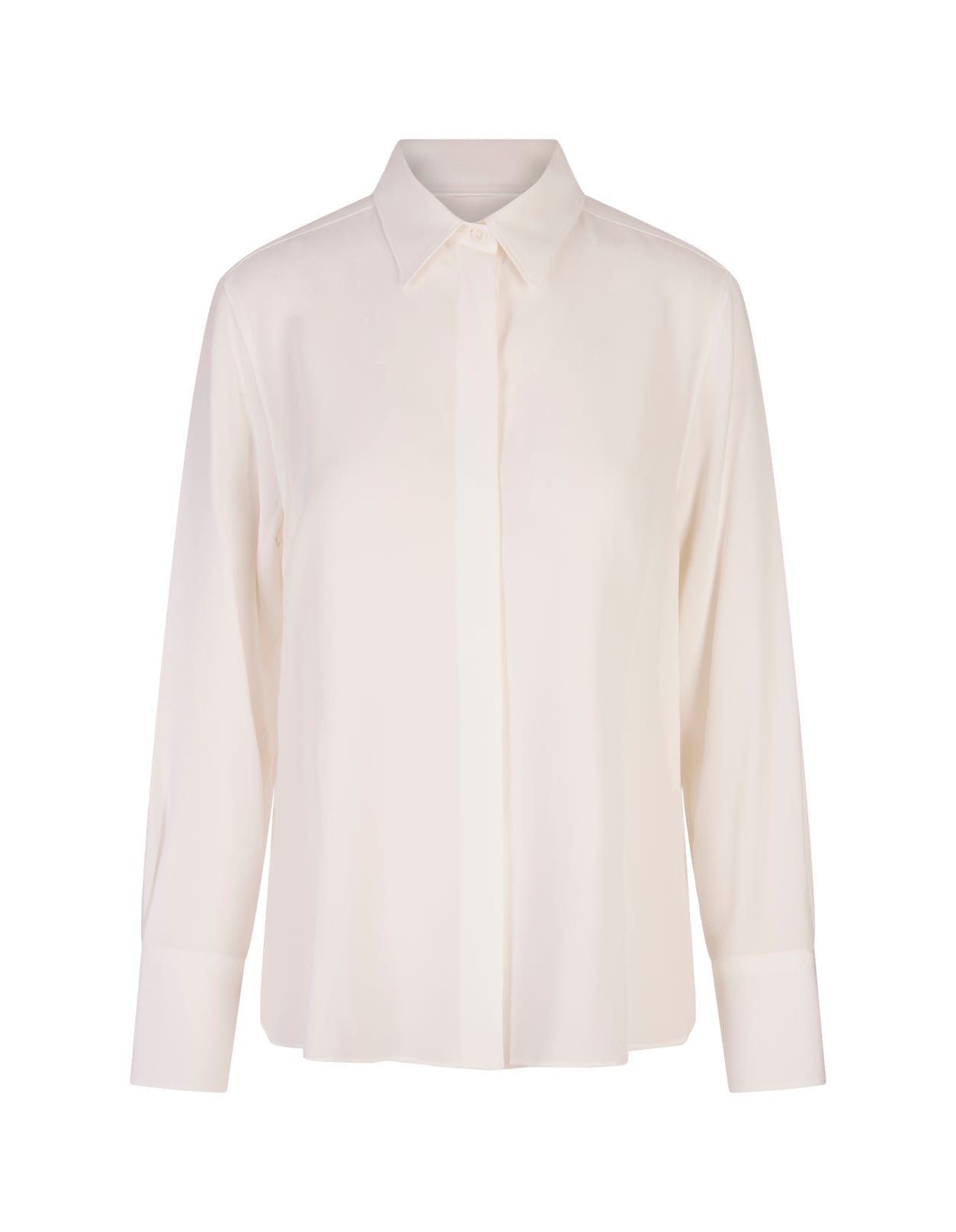 White Silk Blend Shirt