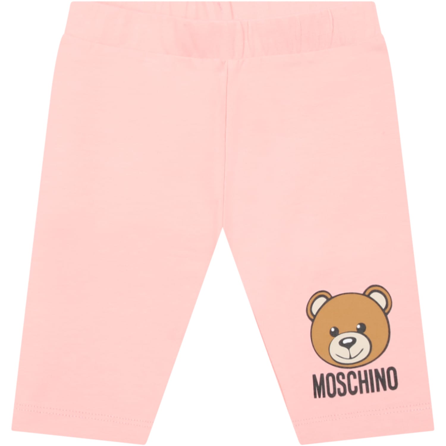 Moschino Pink Leggings For Baby Girl With Teddy Bear