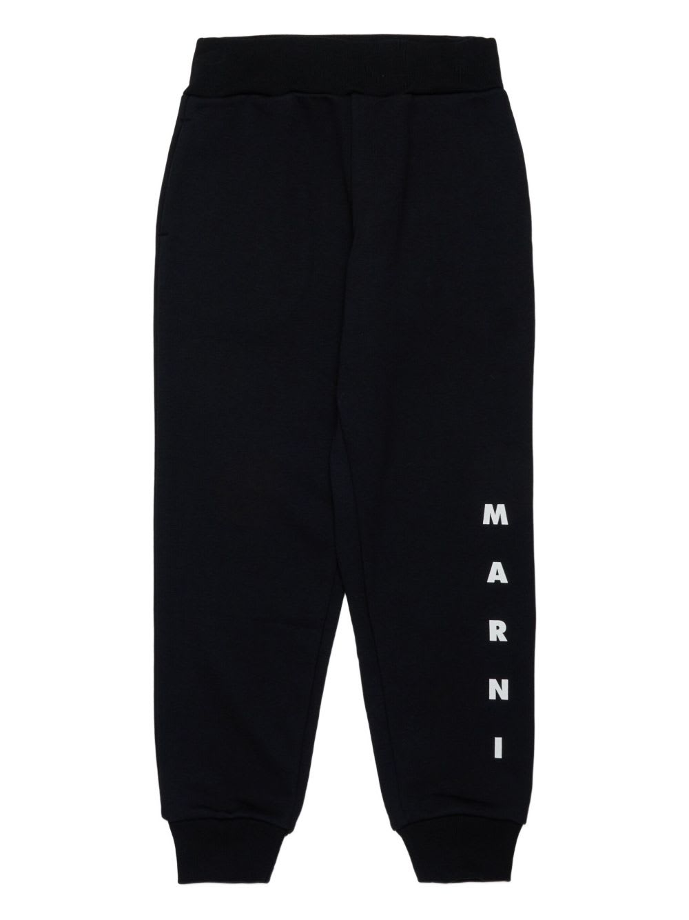 Marni Kids Cotton Sports Trousers In Black