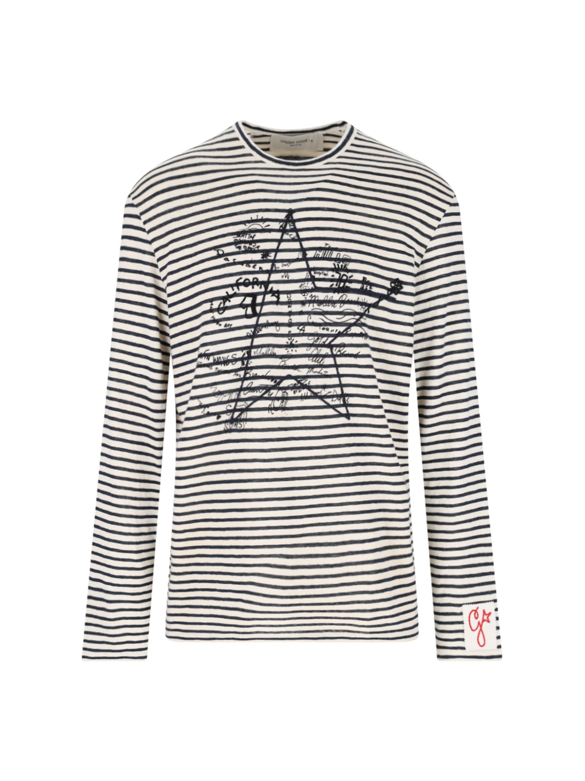 Shop Golden Goose Logo Embroidery T-shirt In Crema