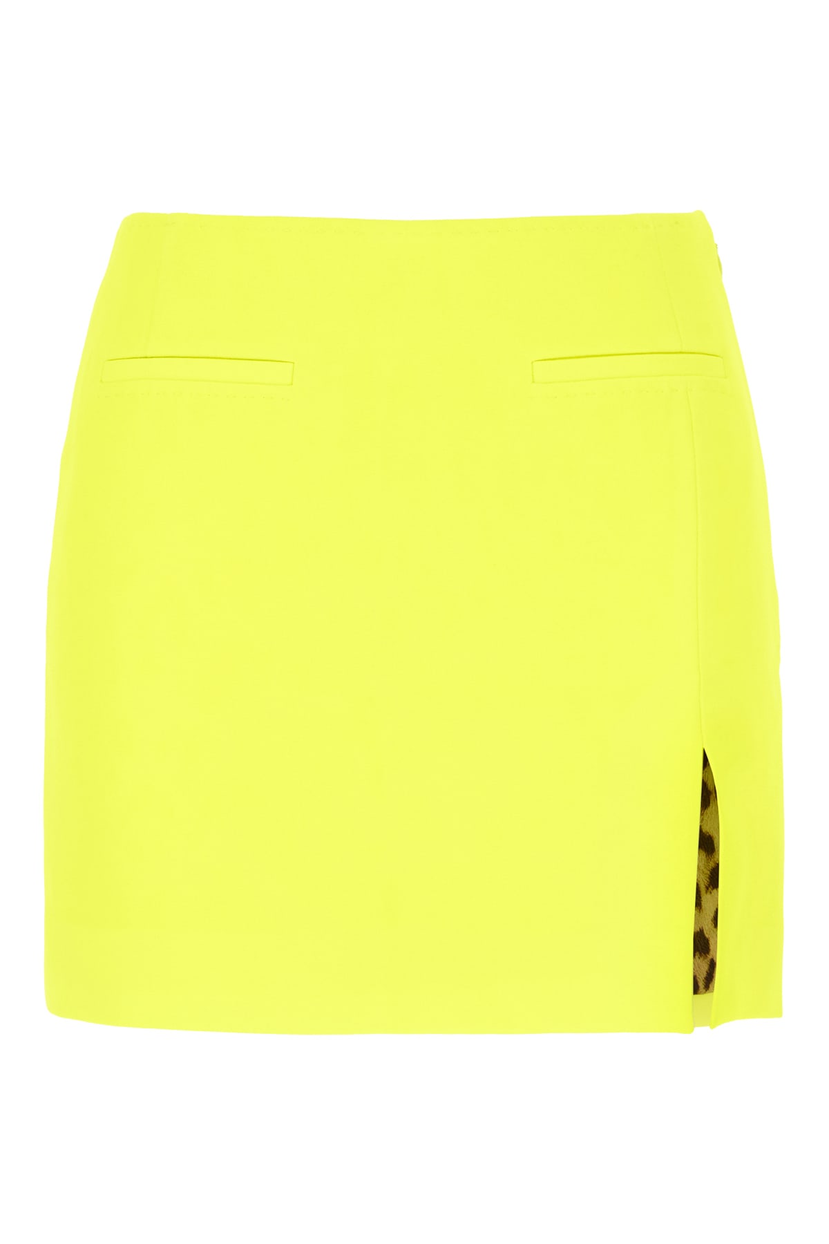 Fluo Yellow Stretch Polyester Mini Skirt