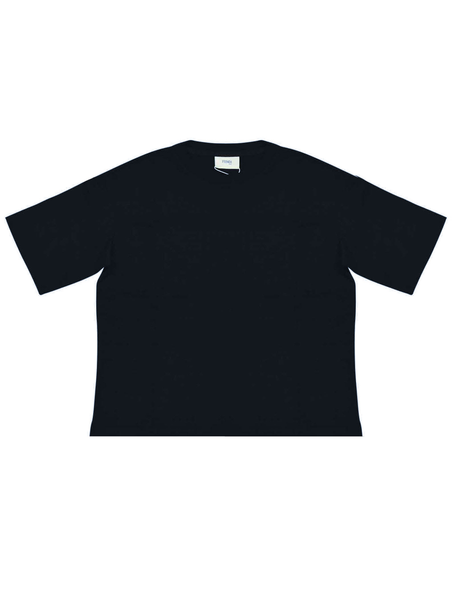 Fendi Dark Blue T-shirt With Logo Trama