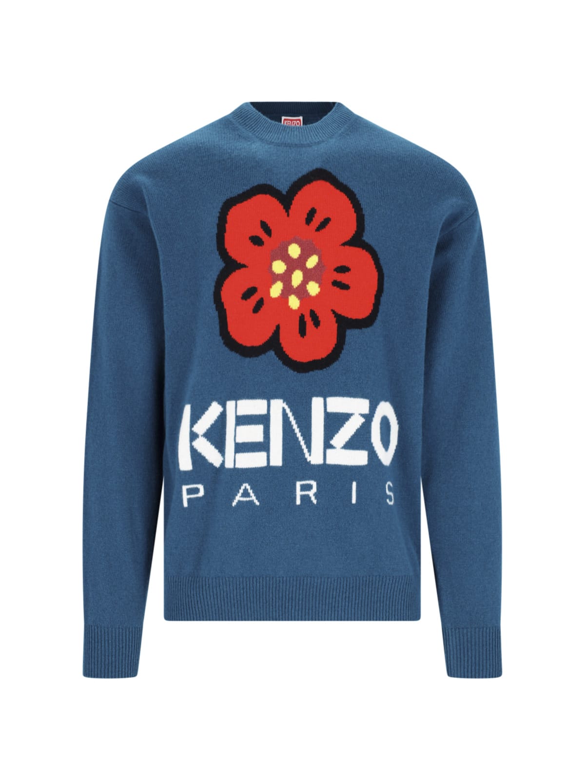 Shop Kenzo Boke Flower Sweater In Bleu Canard