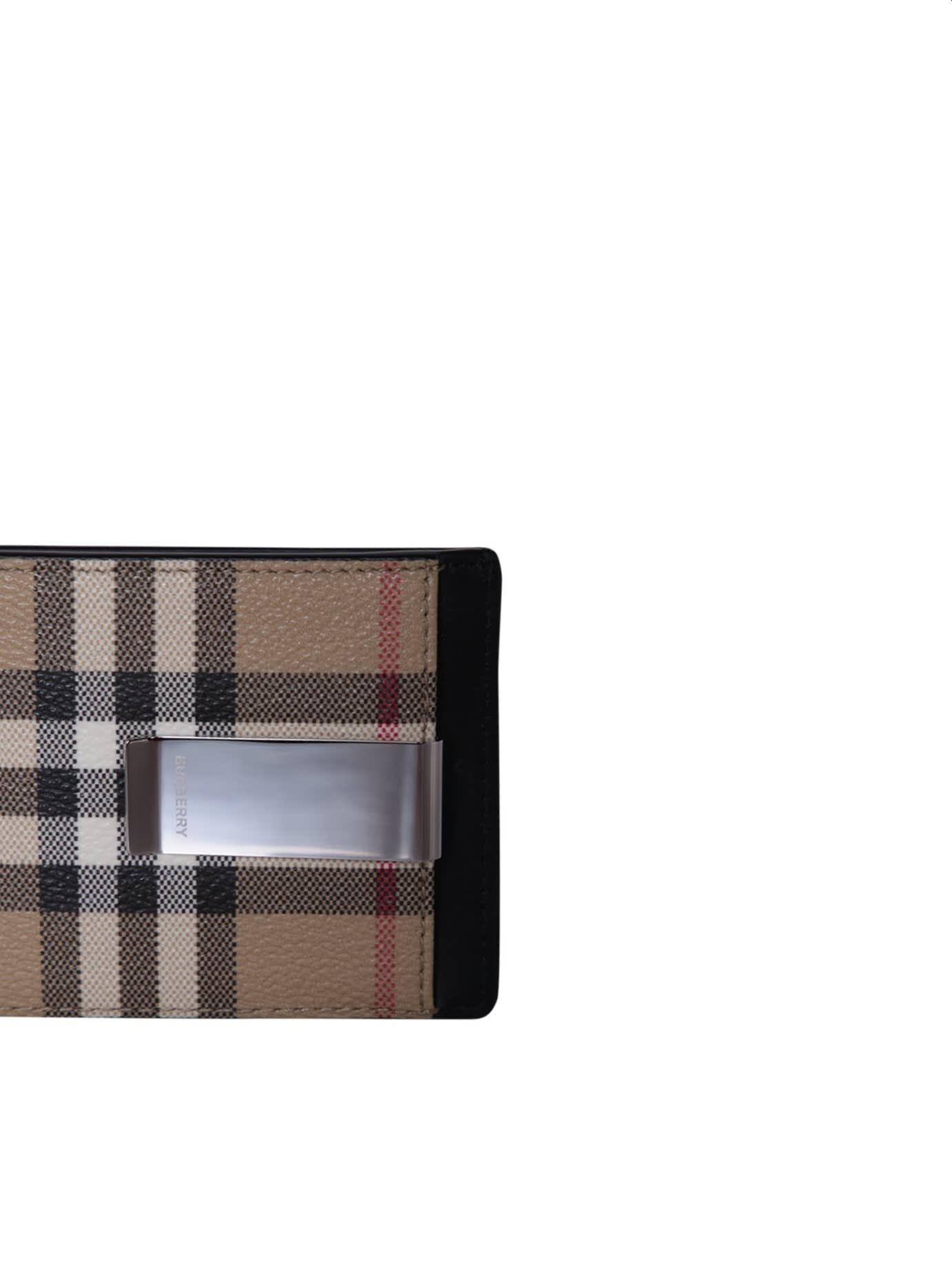 Burberry Printed Canvas Card Holder In Archivebeige