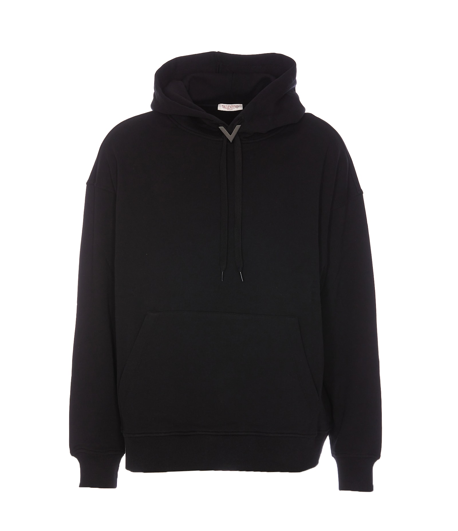 Shop Valentino V Detail Hoodie In Black