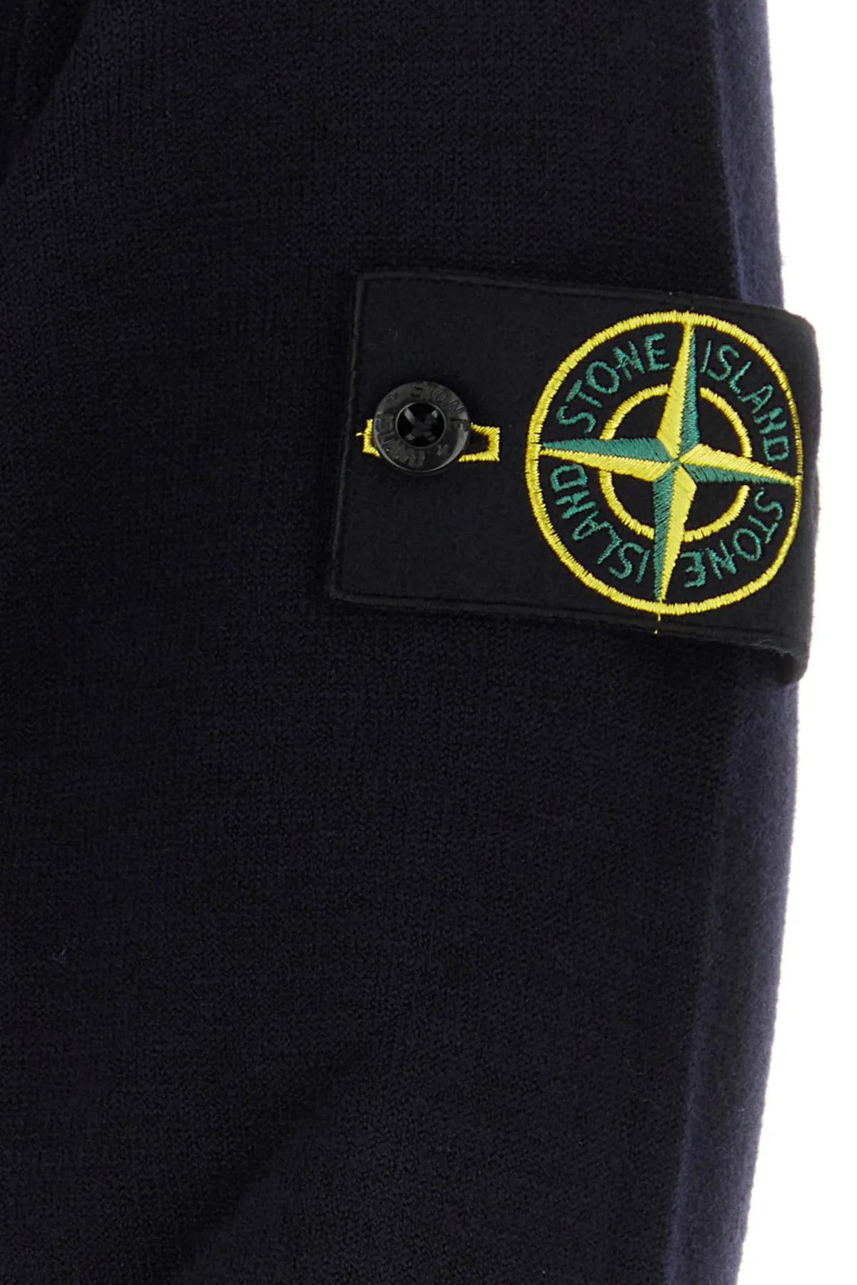 Shop Stone Island Midnight Blue Wool Blend Sweater In Bleu