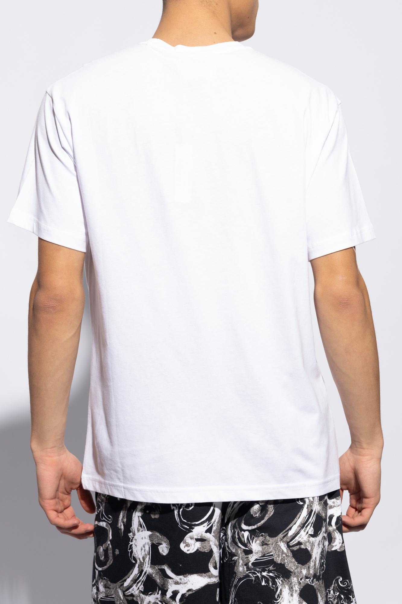 Shop Versace Jeans Couture T-shirt With Pocket In Bianco