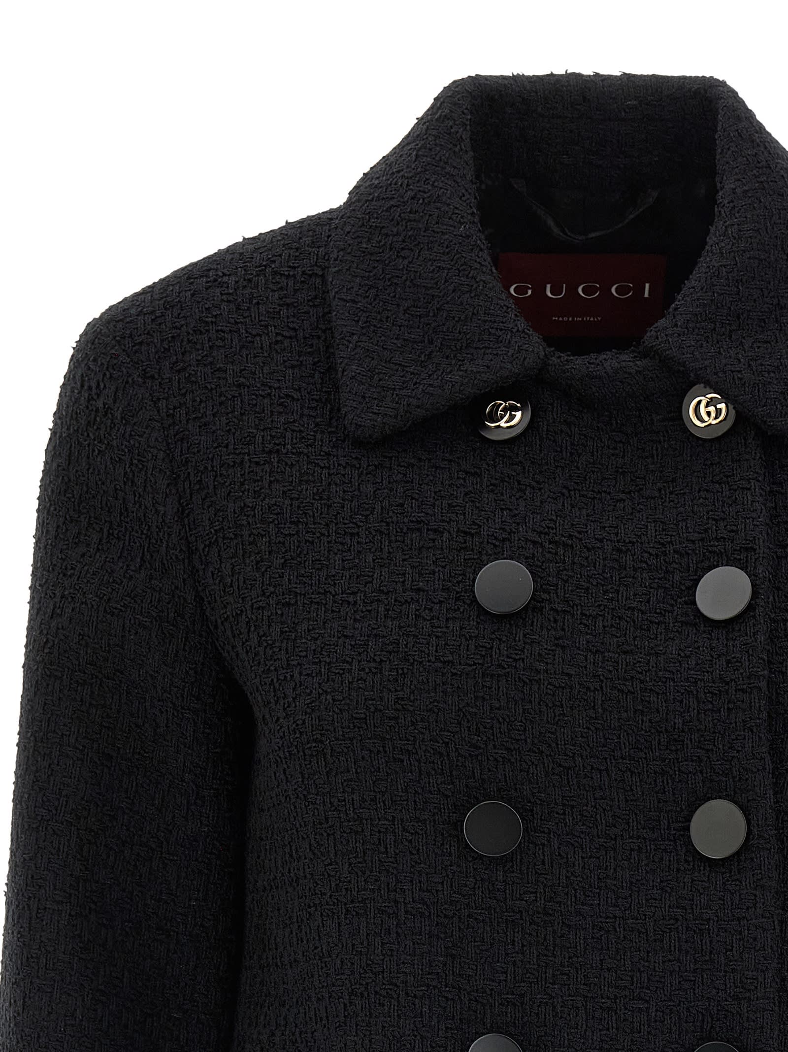 Gucci Bouclé Wool Blazer In Black