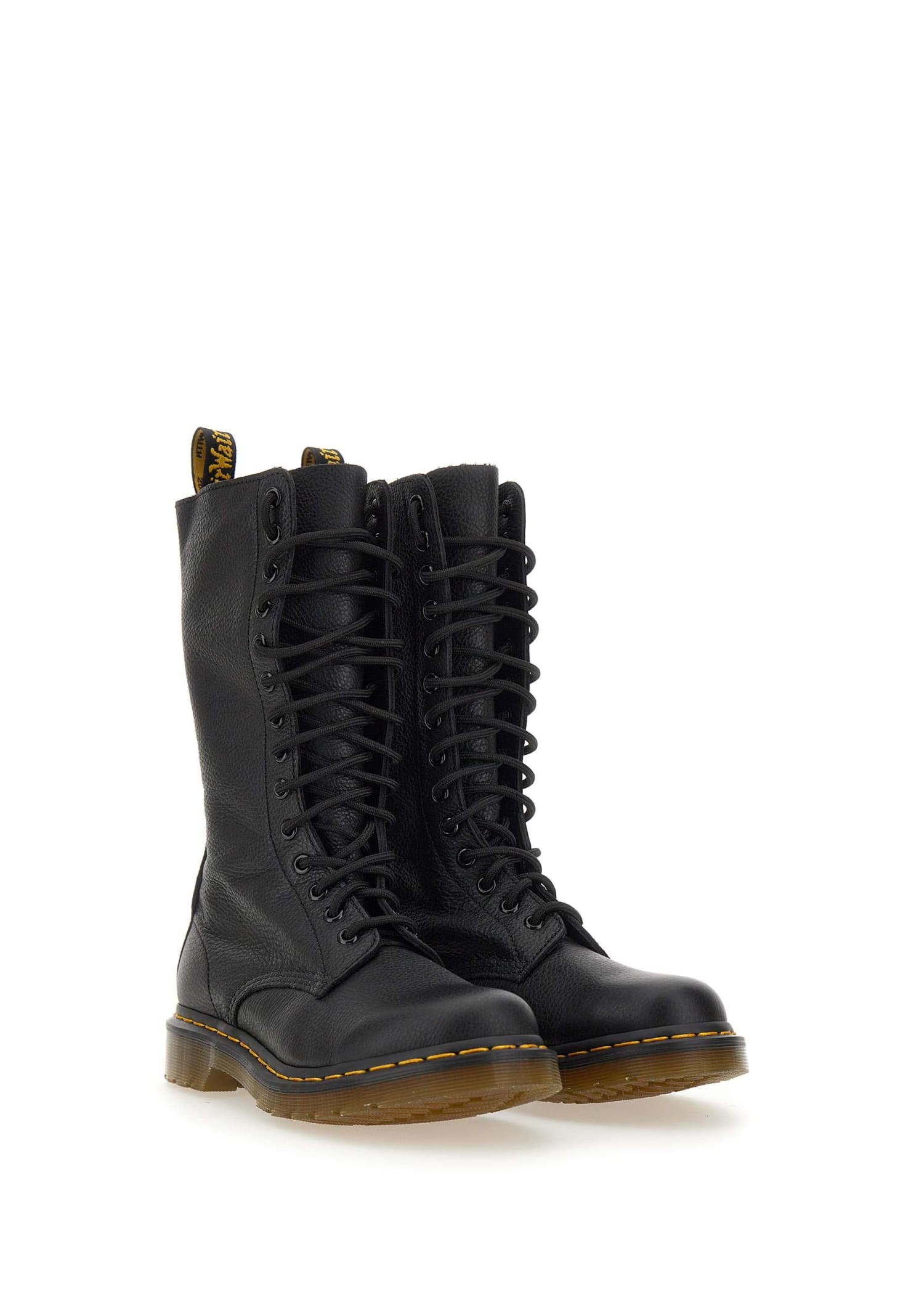 Shop Dr. Martens' 1b99 Leather Amphibians In Black Virginia