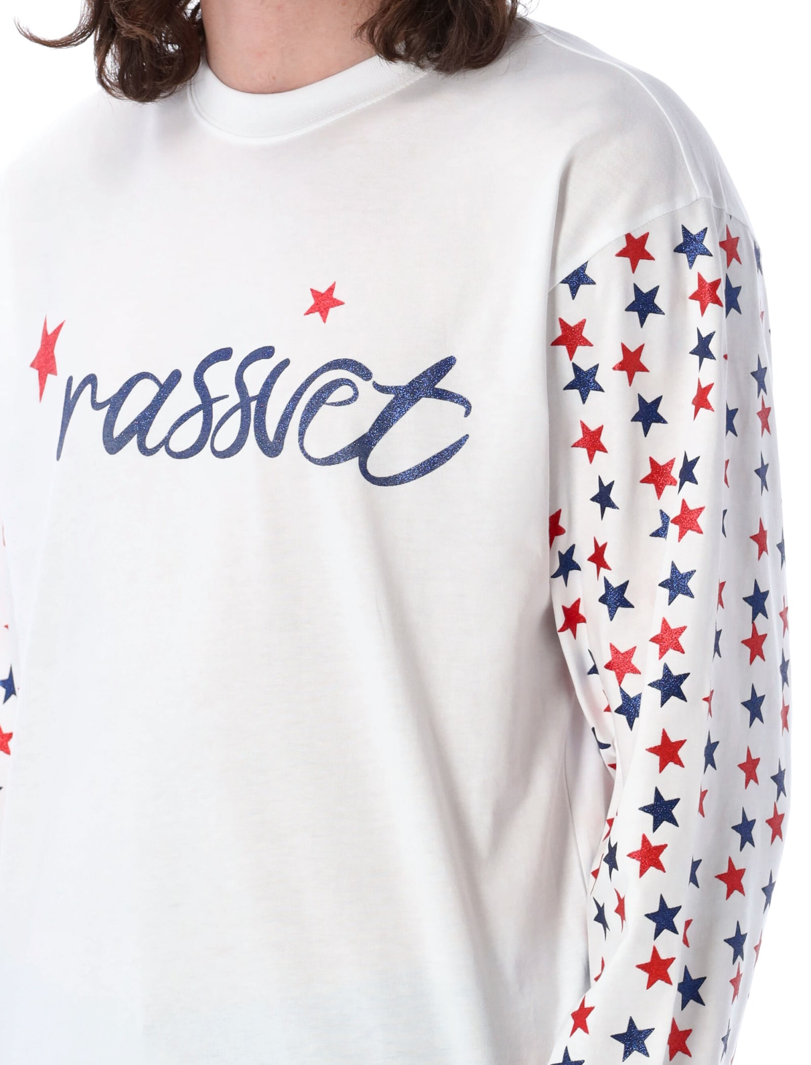 Shop Paccbet Free To Sparkle L/s T-shirt In White