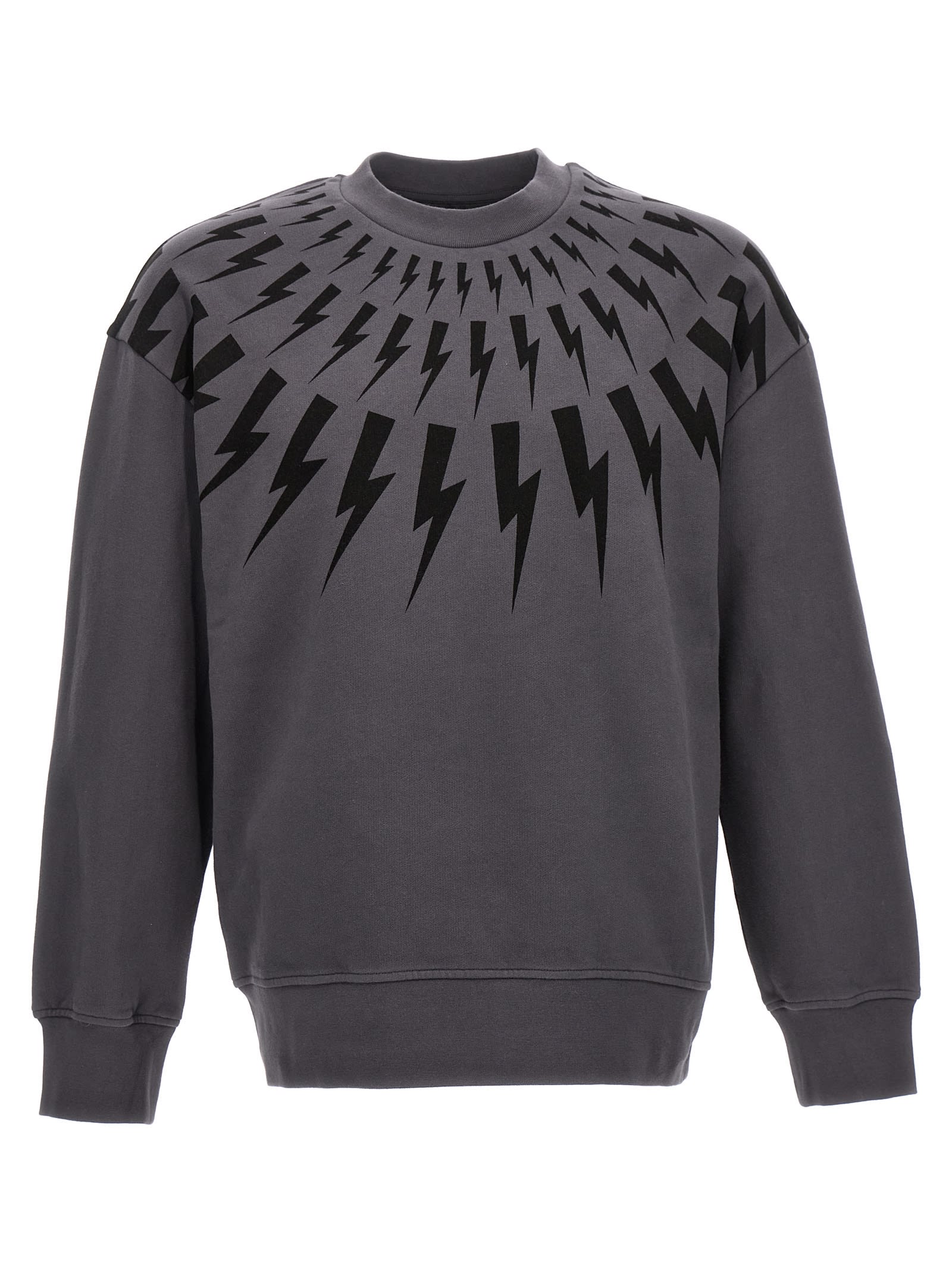 Shop Neil Barrett Thunderbolt Sweatshirt In Grigio
