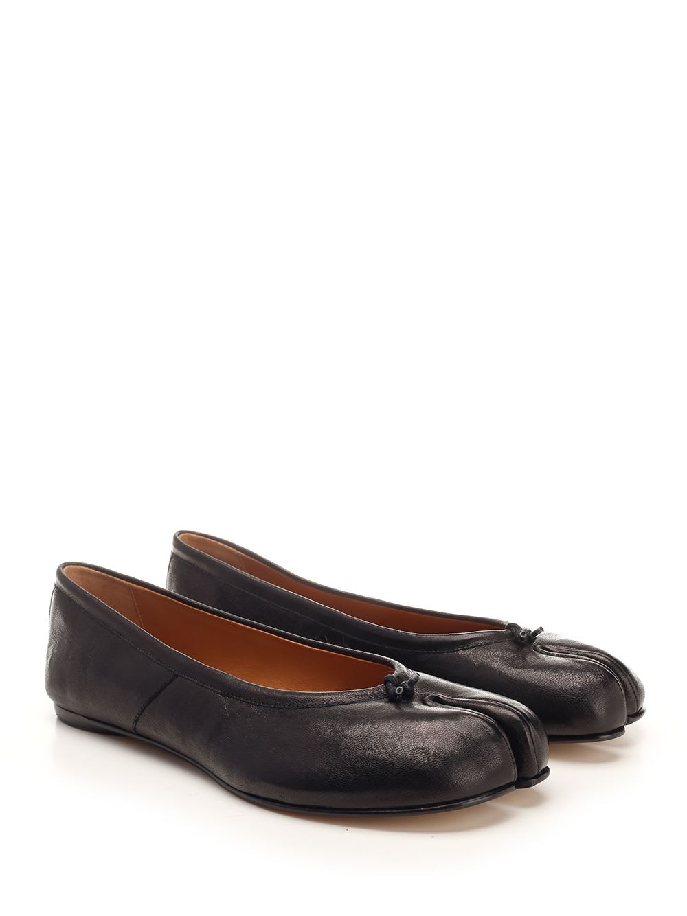 Shop Maison Margiela Tabi Ballerina In Black