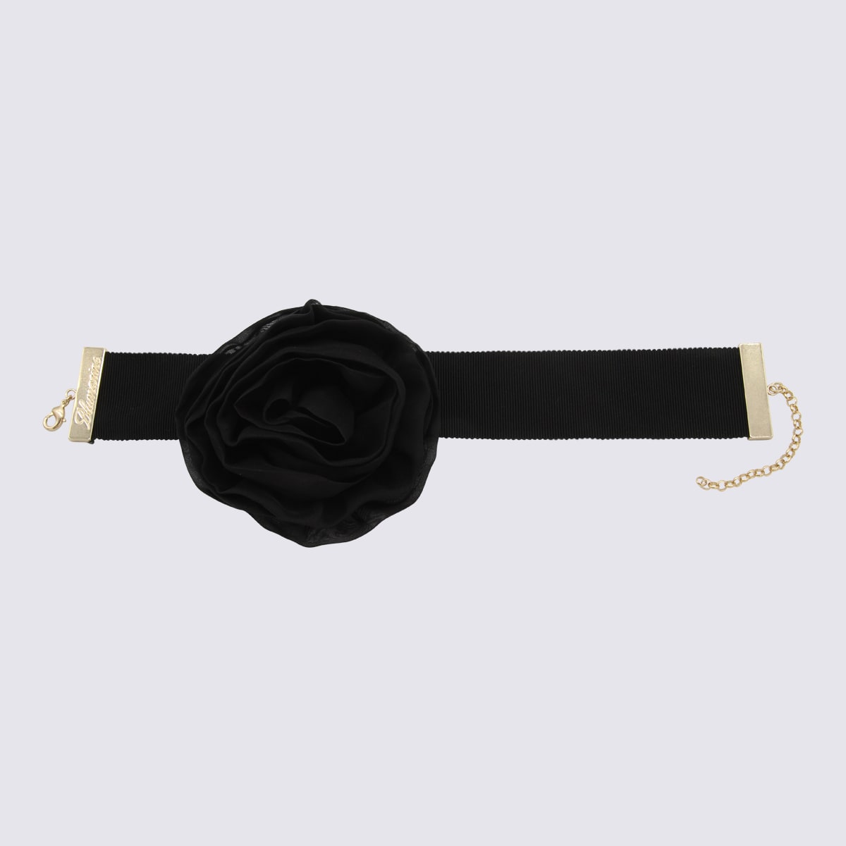 Shop Blumarine Black Silk Croker Necklace