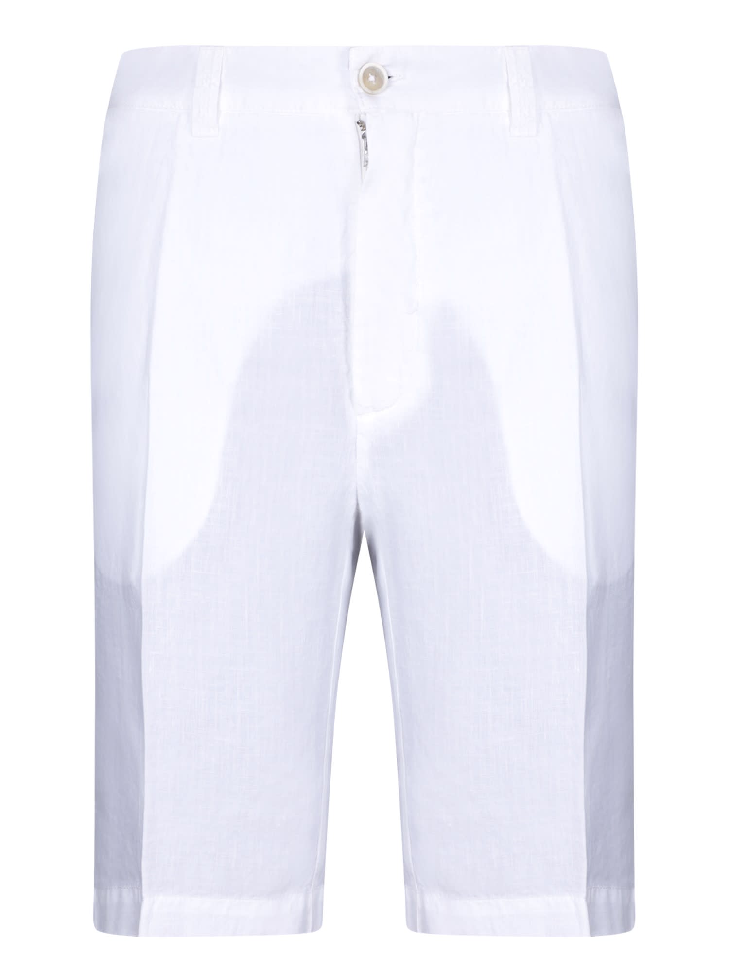 Shop 120% Lino White Linen Bermuda Shorts