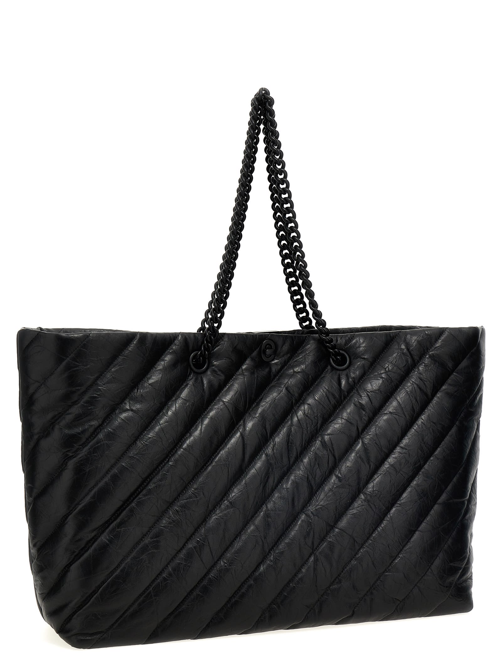 Shop Balenciaga Carry All Crush Large Shopping Bag In Black