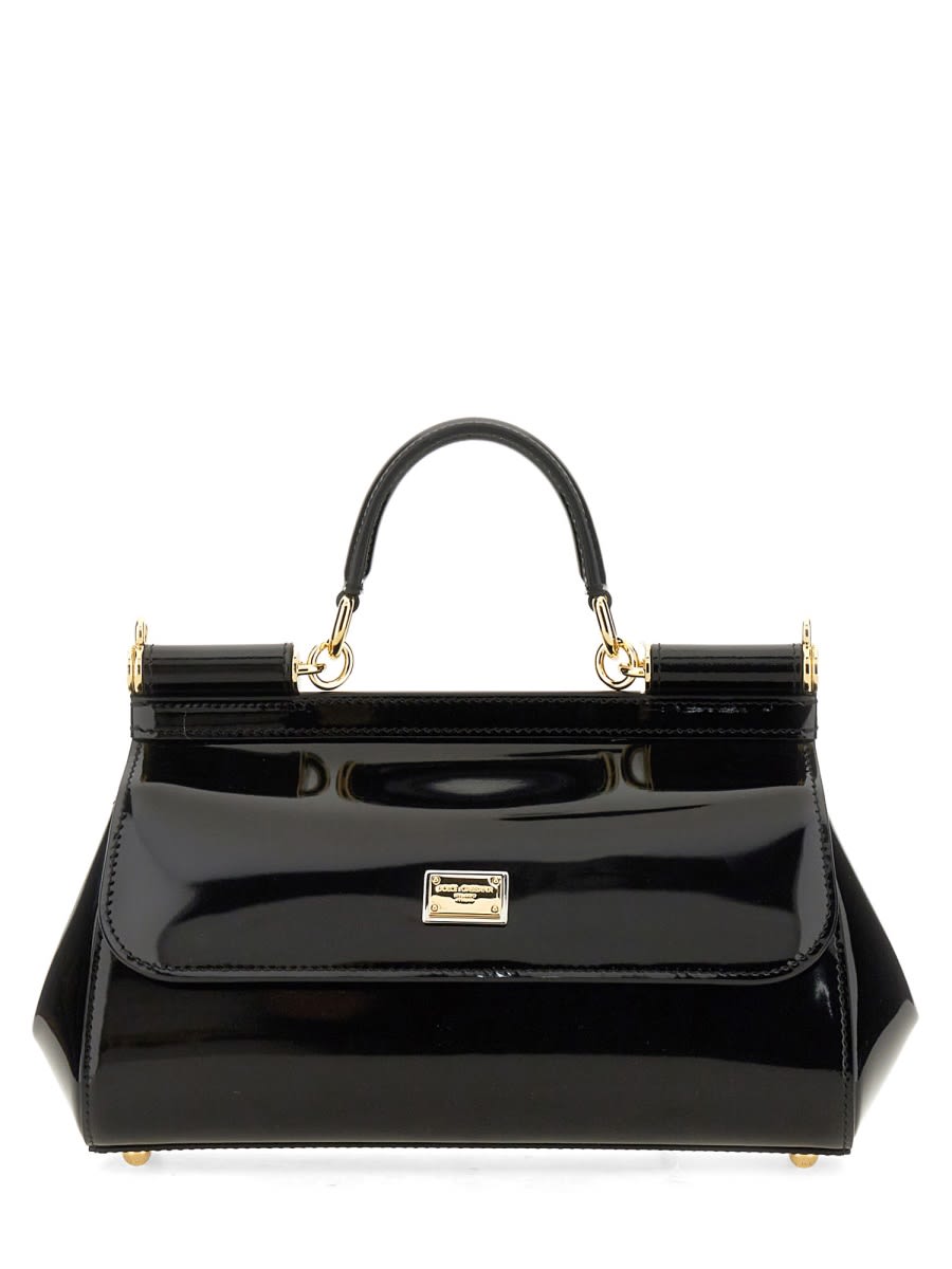 Shop Dolce & Gabbana Elongated Sicily Handbag In Black