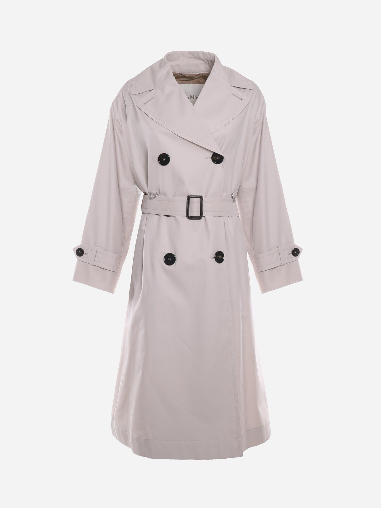 Max Mara Double-breasted Trench Coat In Pure Cotton Gabardine