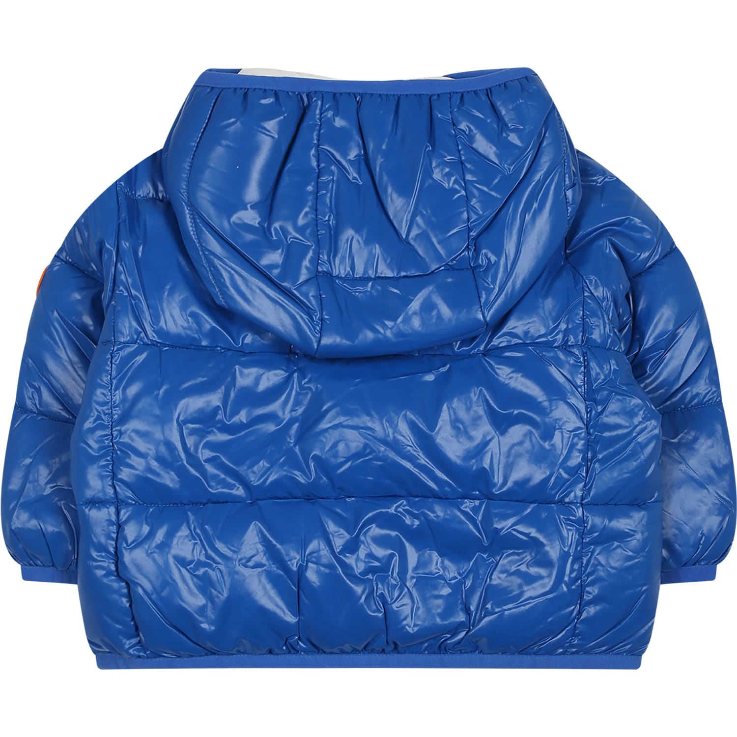 Shop Save The Duck Light Blue Jody Down Jacket For Baby Boy With Logo
