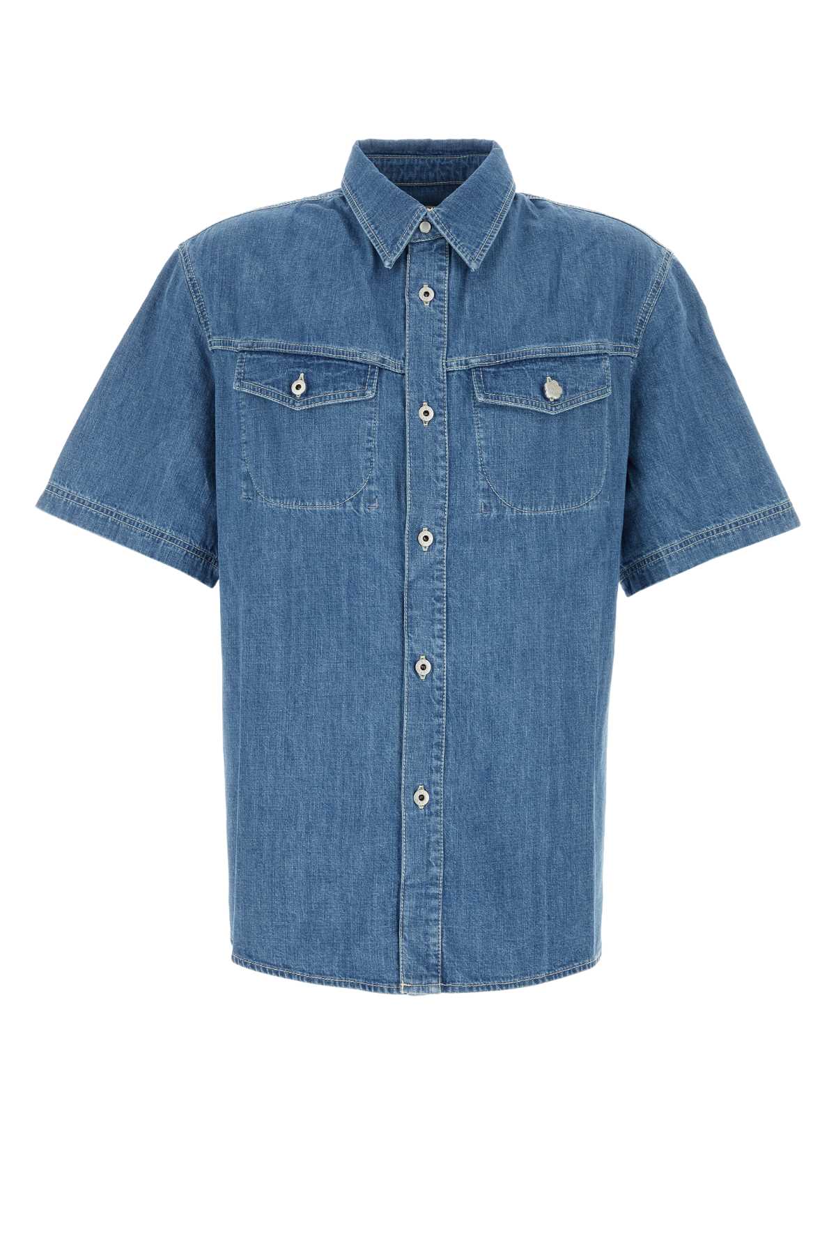 Shop Kenzo Denim Shirt In Stoneblbluedenim