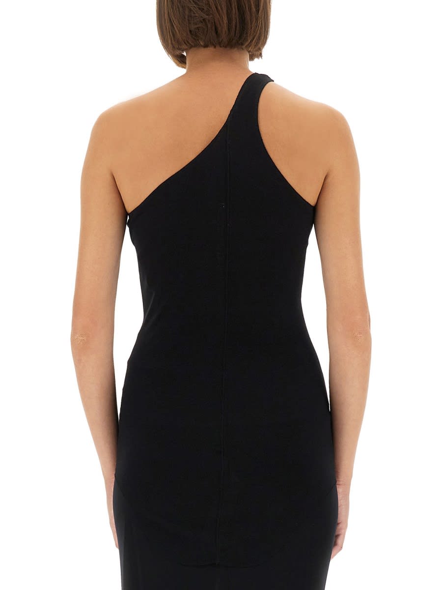 Rick Owens One-shoulder Floor-length Fitted Dress In Black