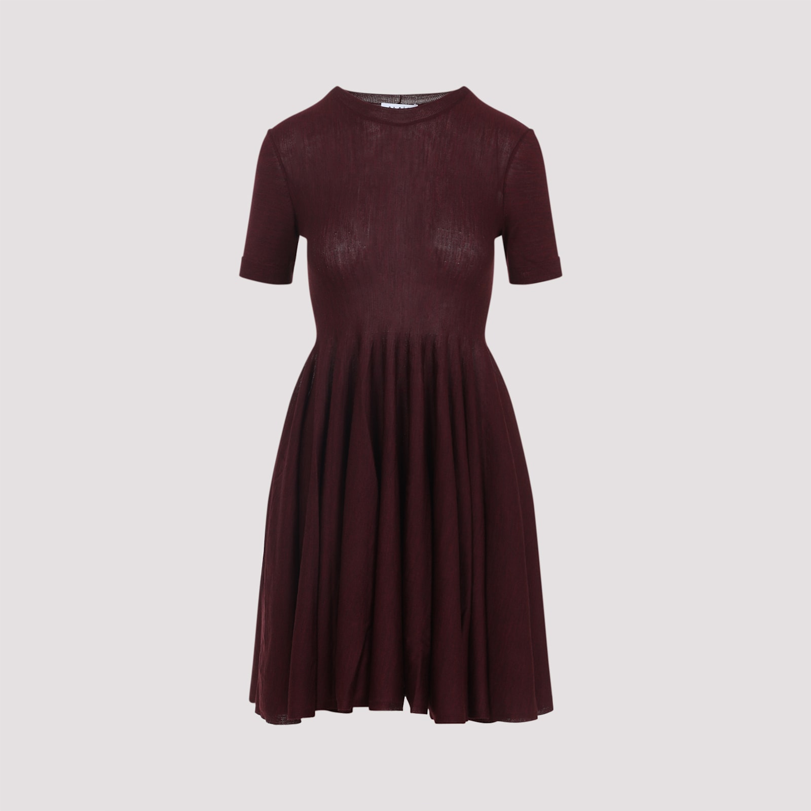 Alaïa Alaia Flared Dress With Short Sleeves In Burgundy