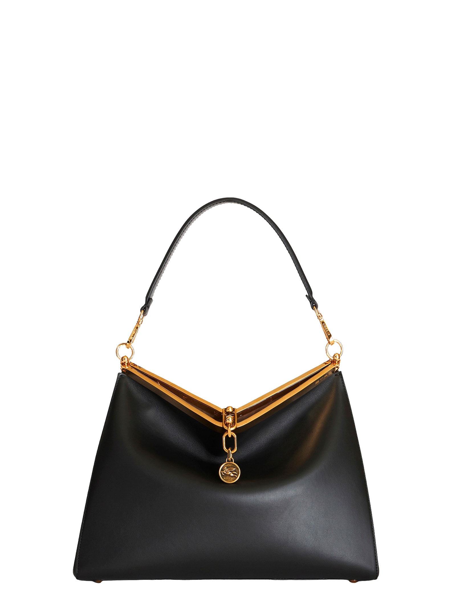 Shop Etro Vela Large Shoulder Bag In Black