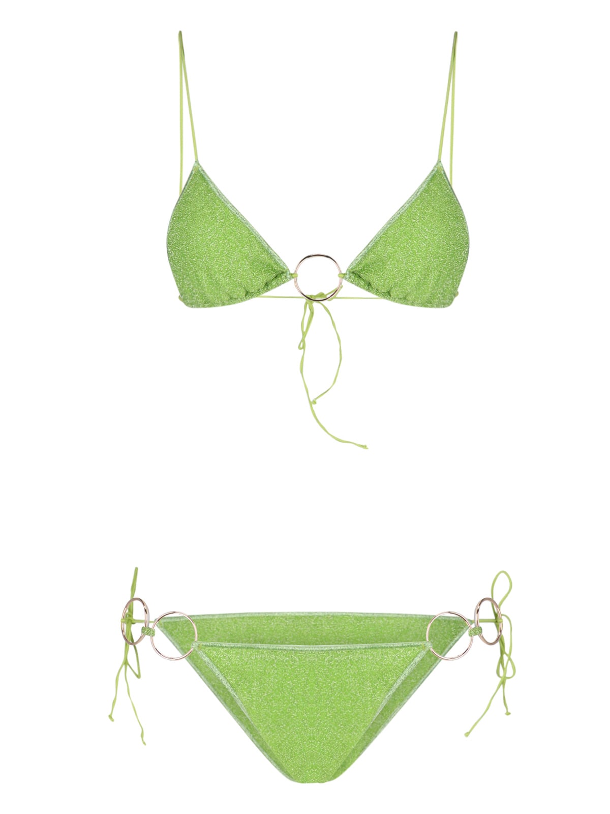 Shop Oseree Lumiere Ring Bikini Set In Green