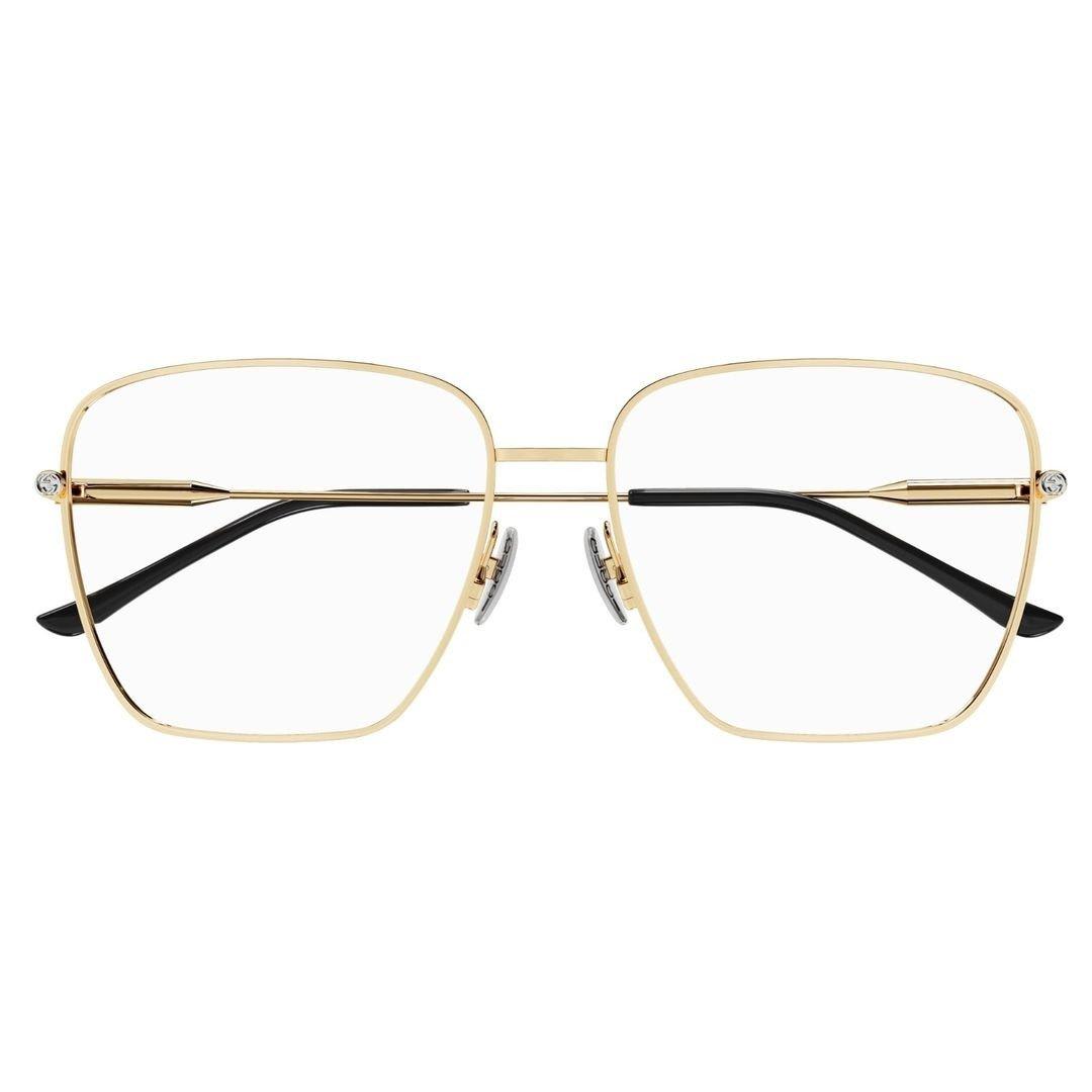 Shop Gucci Rectangle Frame Glasses In 001 Gold Gold Transparent