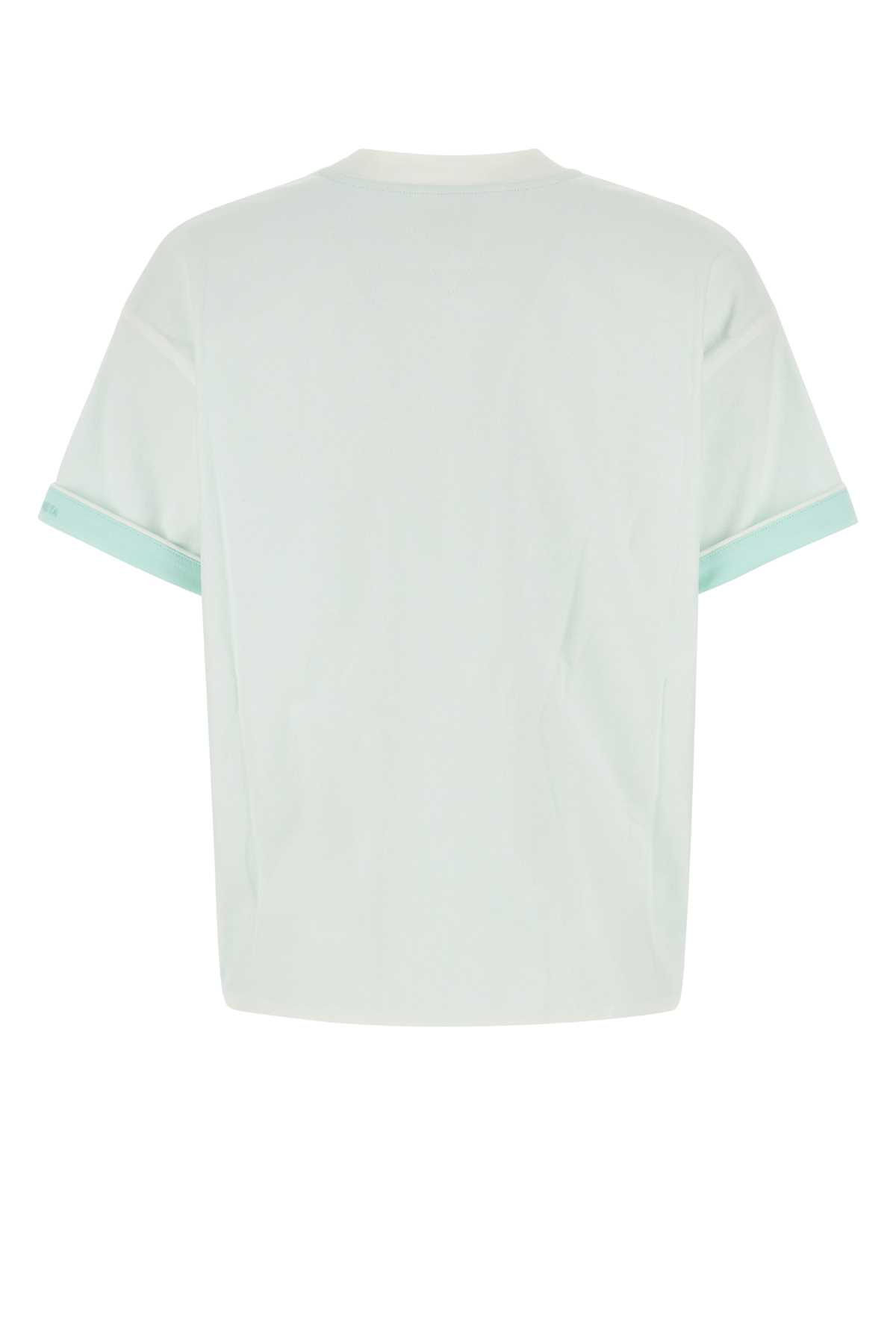 Bottega Veneta White Cotton T-shirt In Whitelightblue