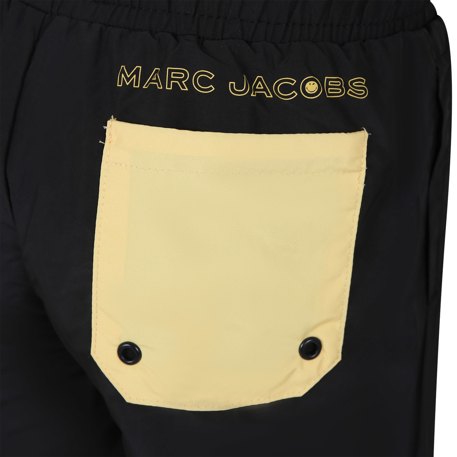 Shop Marc Jacobs Black Swim Shorts For Boy With Smile In Nero