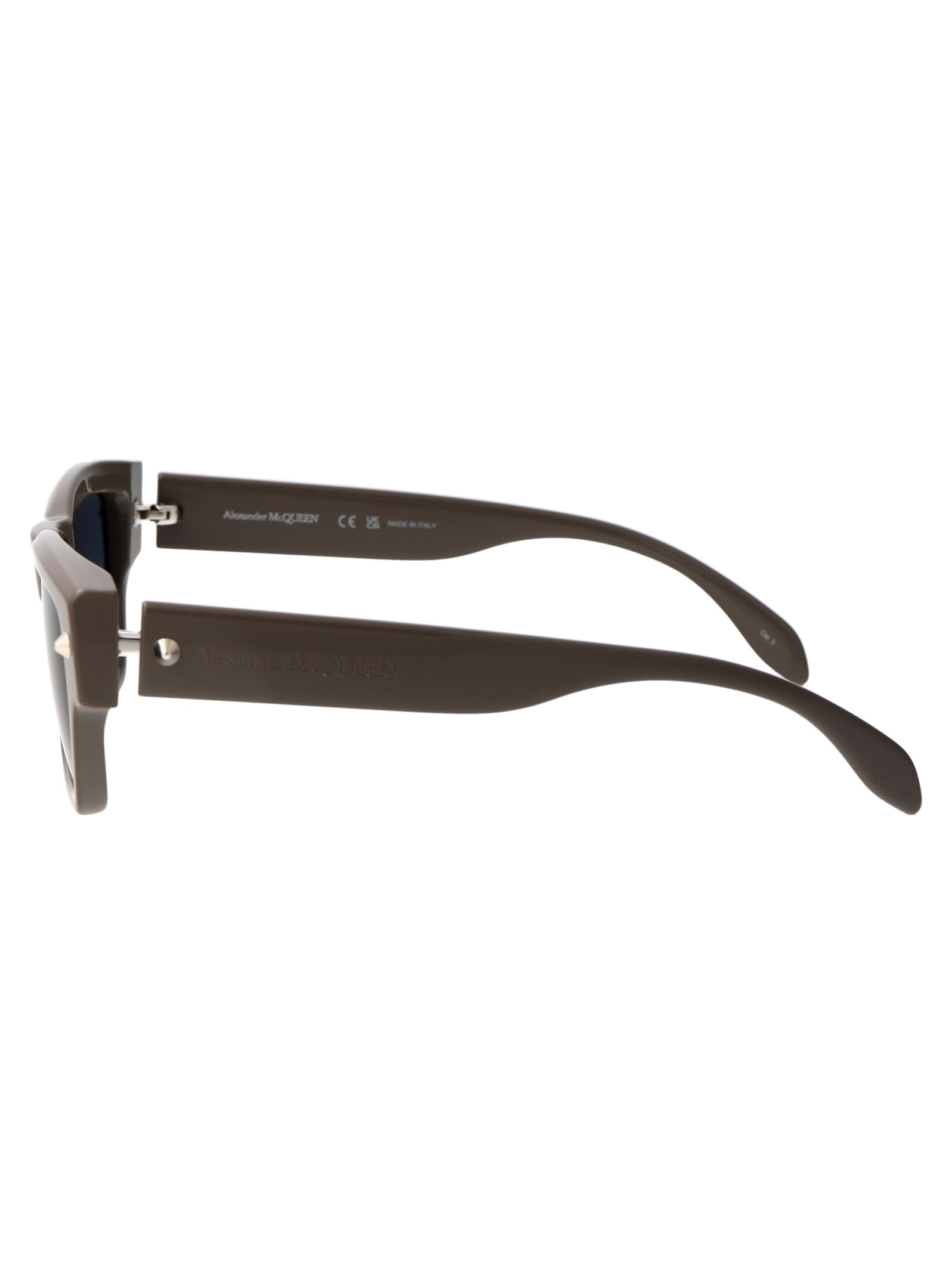 Shop Alexander Mcqueen Am0409s Sunglasses In 003 Brown Brown Blue