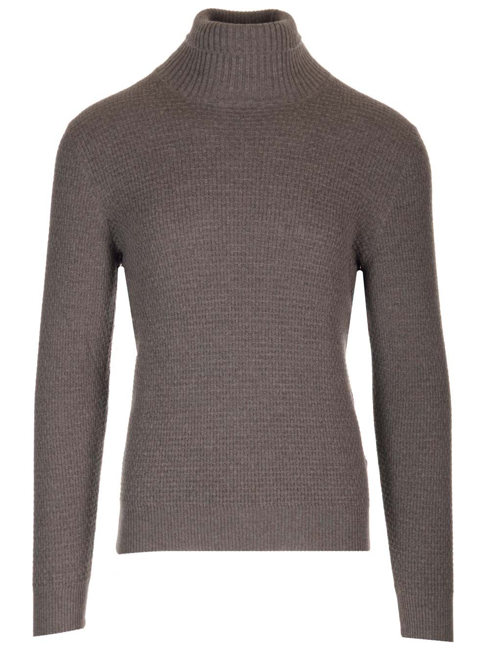 Shop Tagliatore Wool Turtleneck In Grey