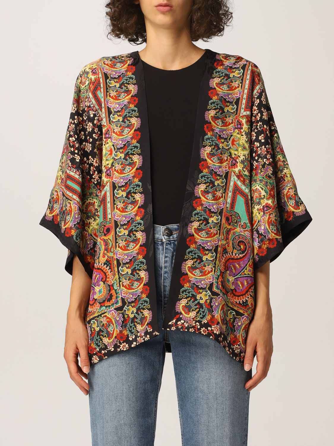 Photo of  Etro Jacket Etro Kimono With Paisley And Floral Motif- shop Etro jackets online sales