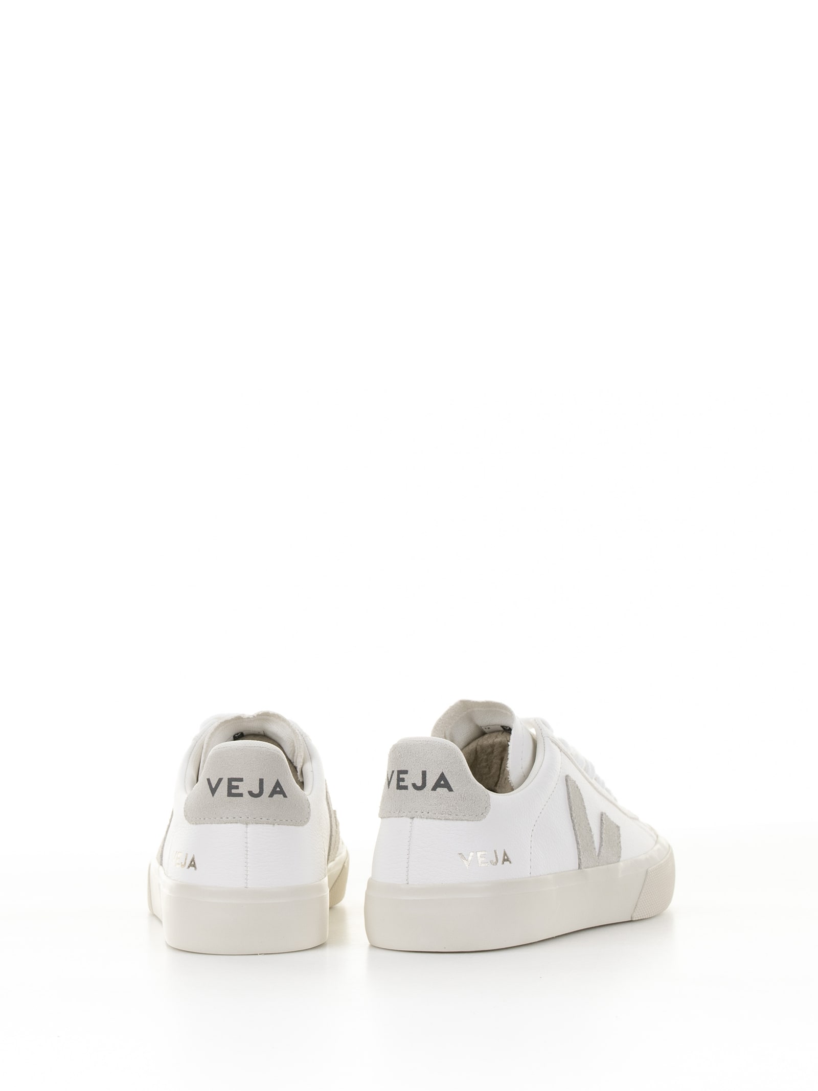 Shop Veja Campo Sneaker In White Gray Leather For Women