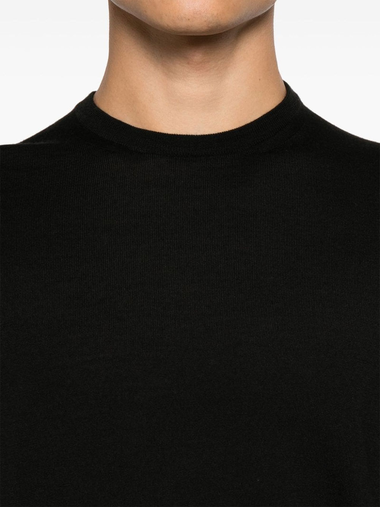 Shop Malo Black Virgin Wool Sweater