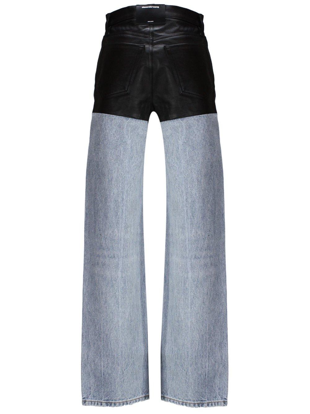 Shop Alexander Wang Panelled Straight-leg Jeans In Blue/black