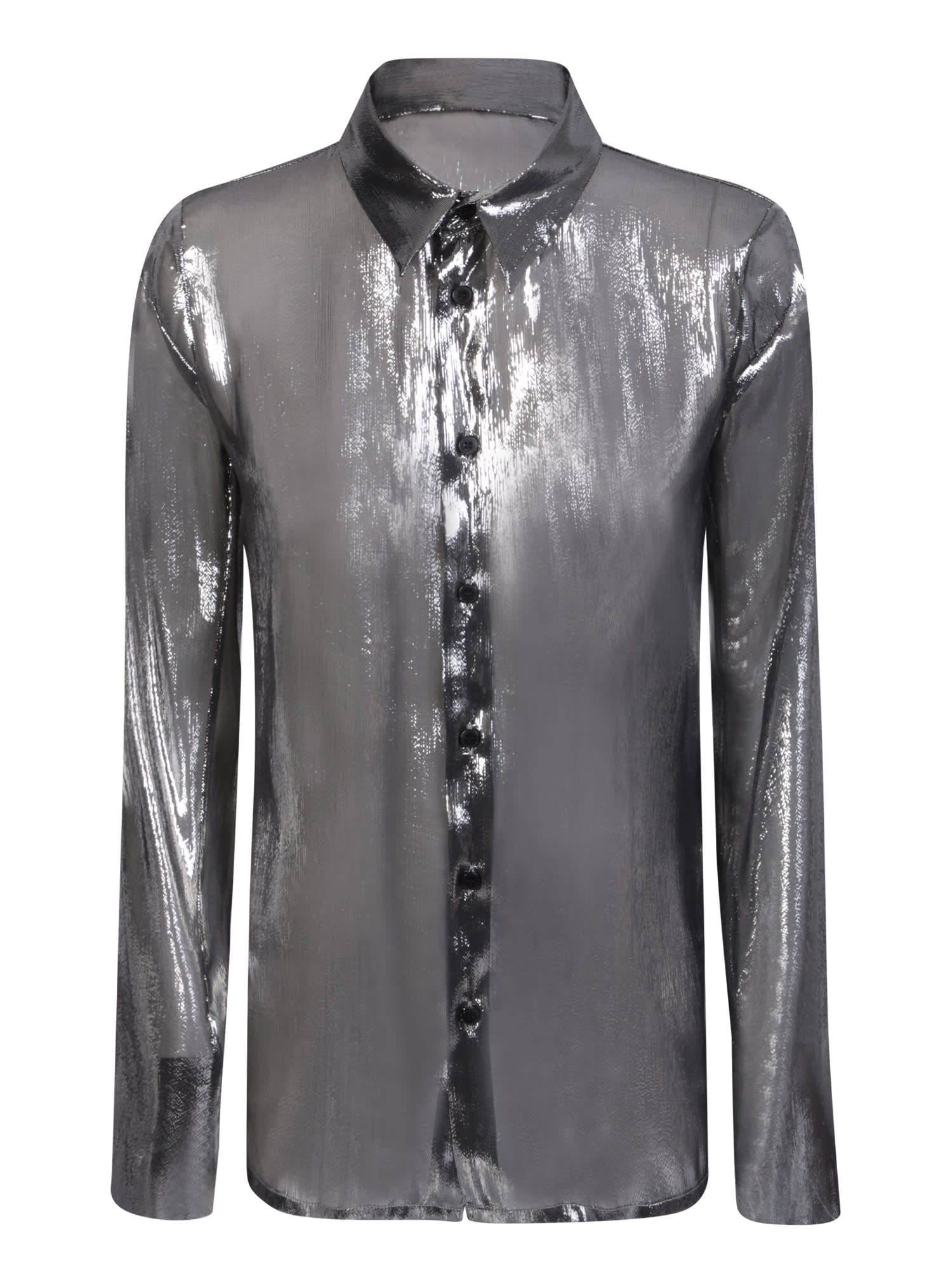 Shop Sapio Metallic Effect Shirt In Black