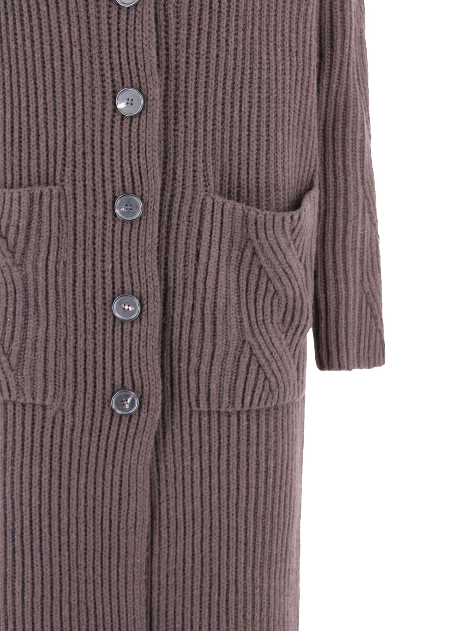 D Exterior Long Corduroy Coat In Brown