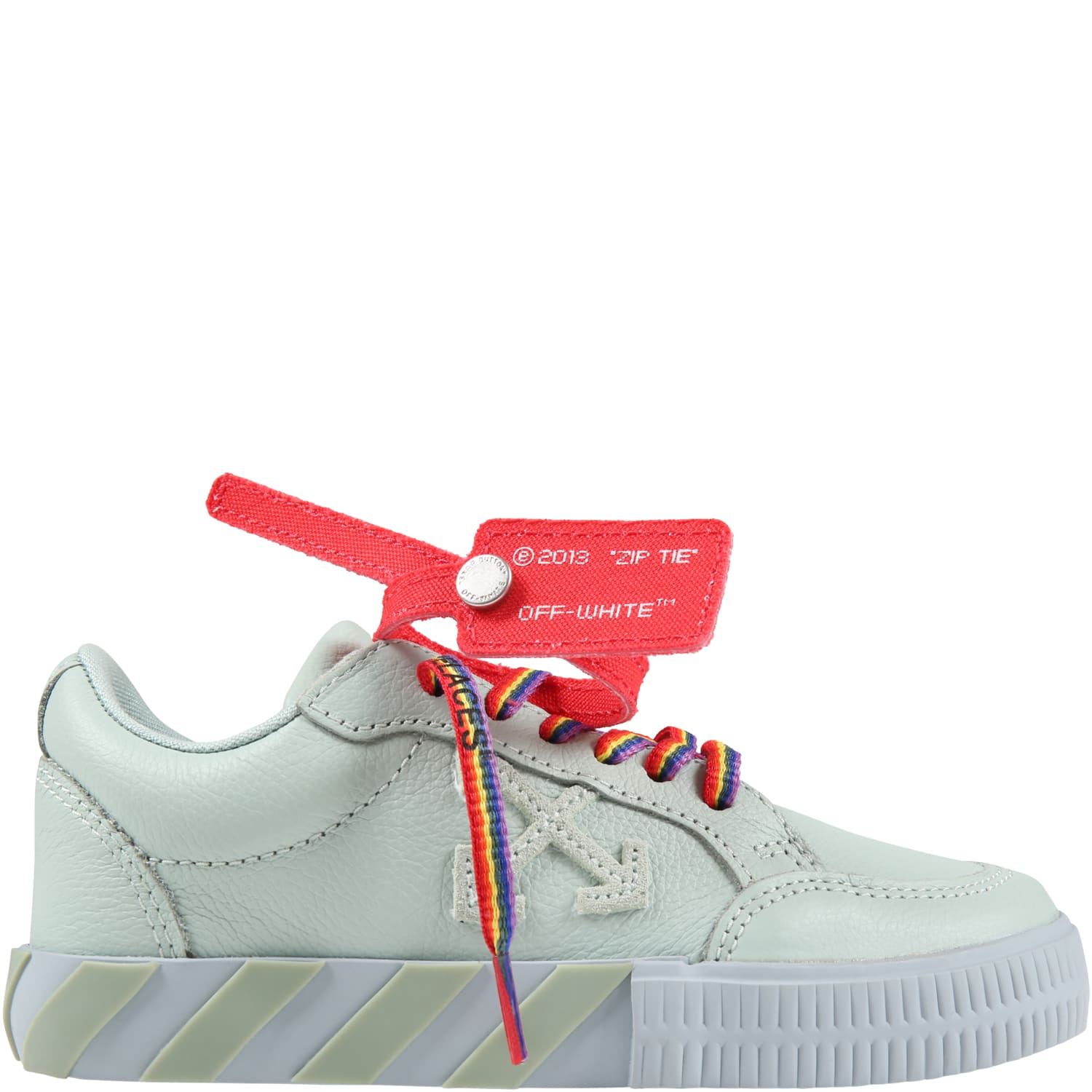 Off-White Teal-green Sneakers For Girl With Iconic Arrows