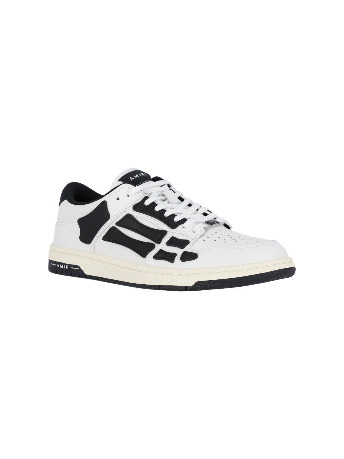 Amiri Skel Top Low Black And White Sneakers With Logo Patch On Thetongue And Contrasting Details On The Si In White