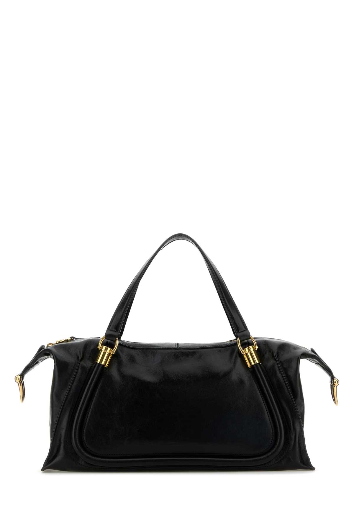 Chloé Black Leather Paraty 24 Shopping Bag