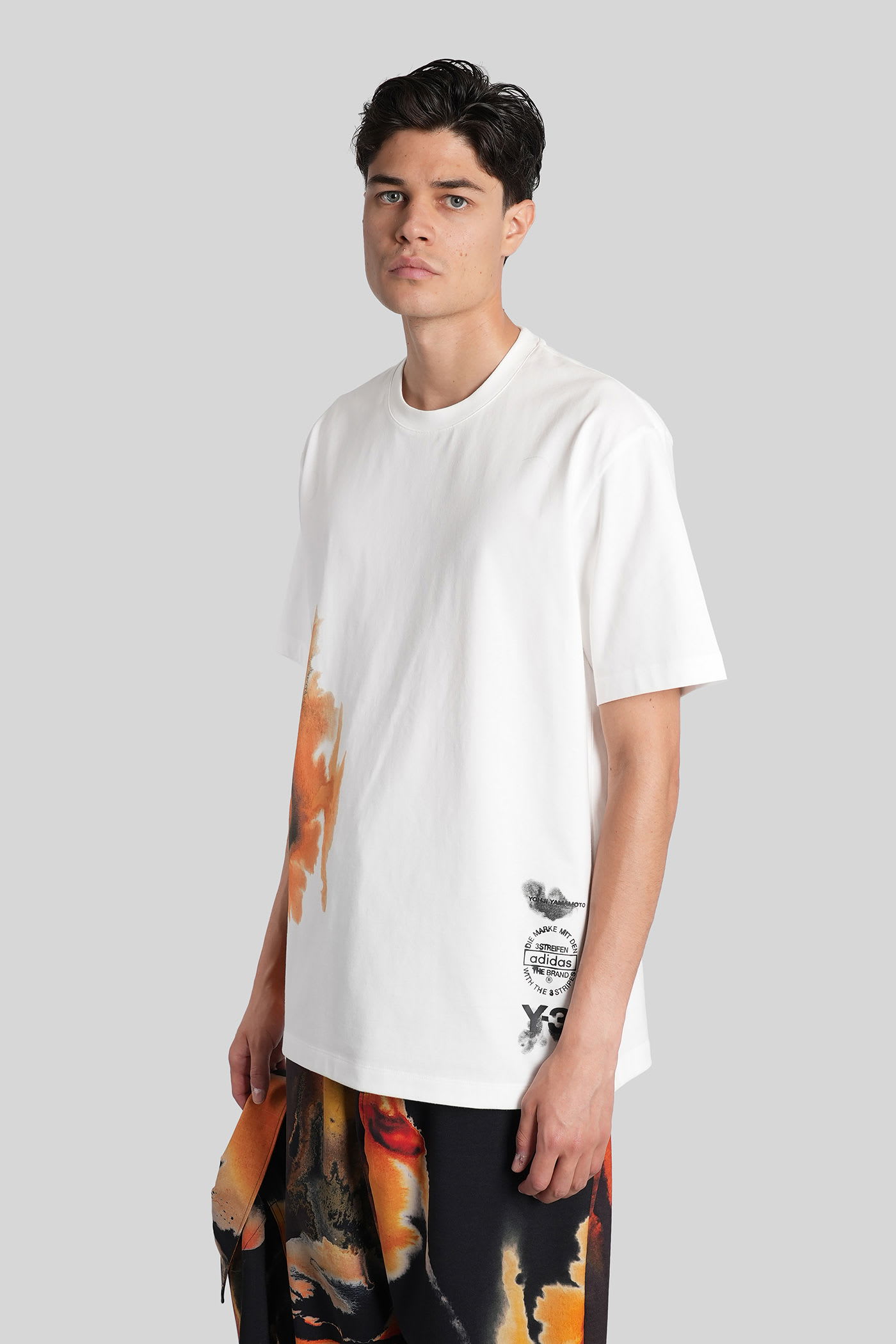 Y-3 Adidas Short Sleeve T-shirt In White