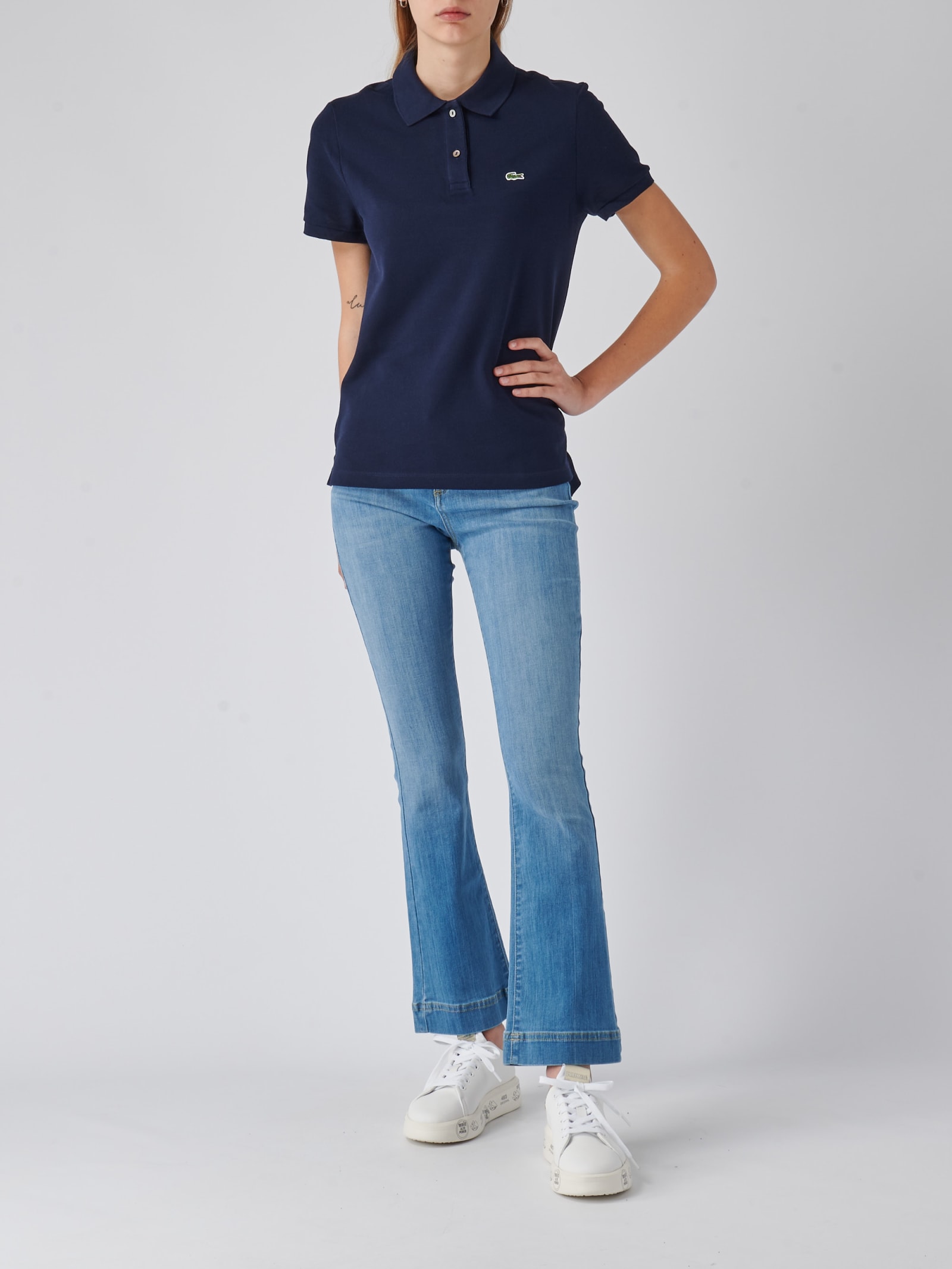 Shop Lacoste Cotton T-shirt In Navy