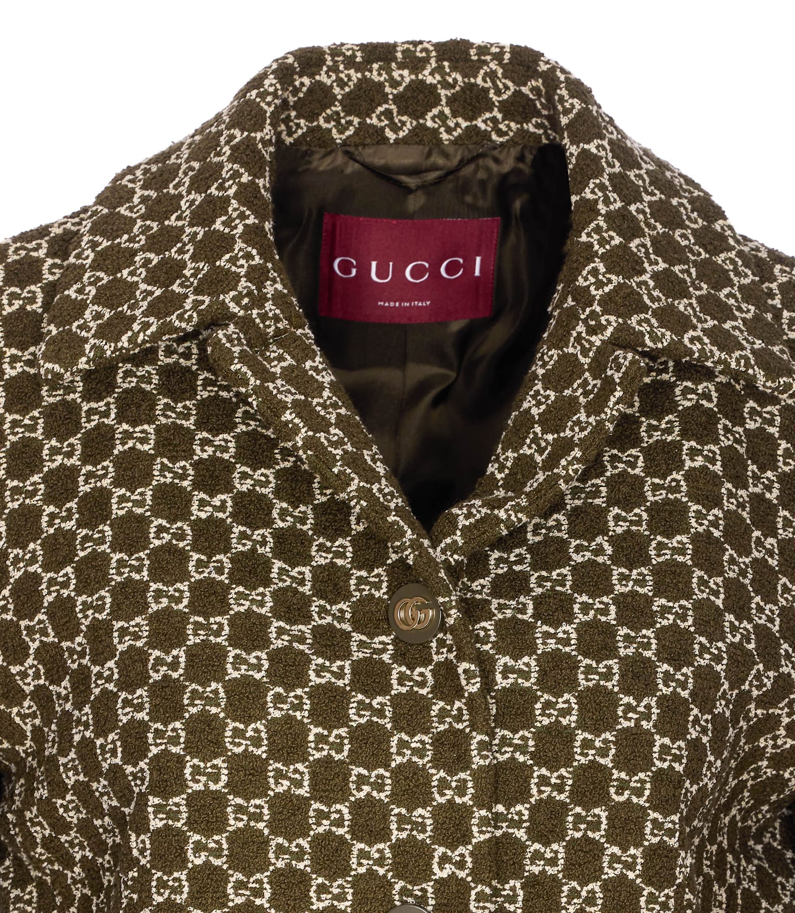 Gucci Gg Logo Boucle Jacket In Multi