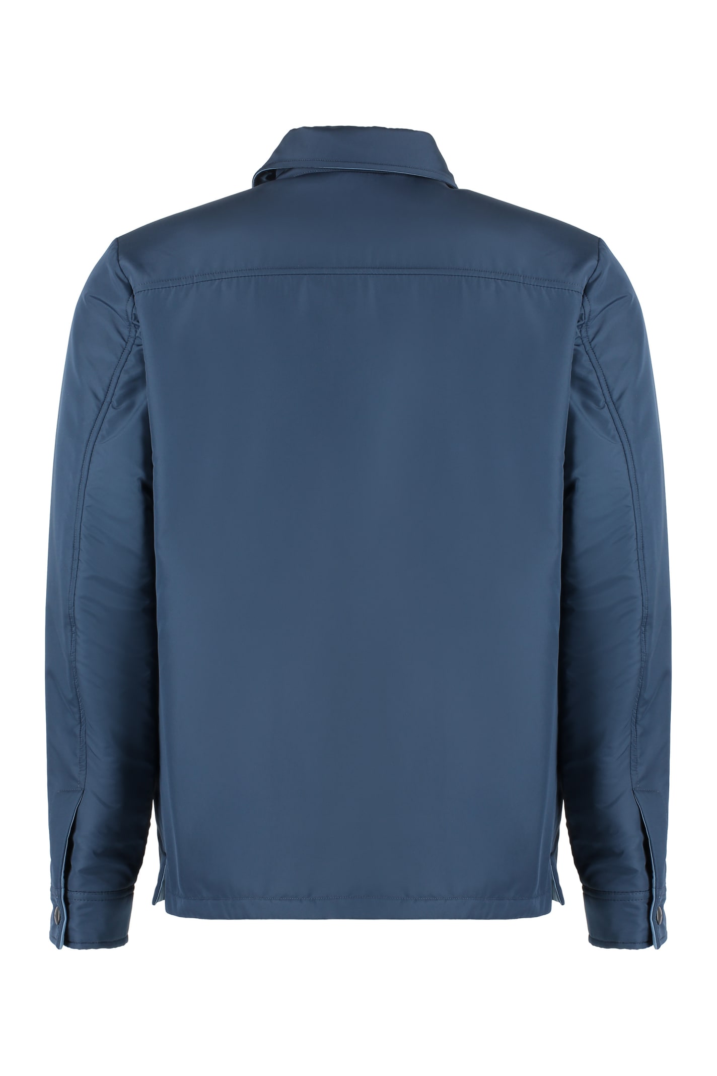 Shop Canali Techno Fabric Jacket In Blue