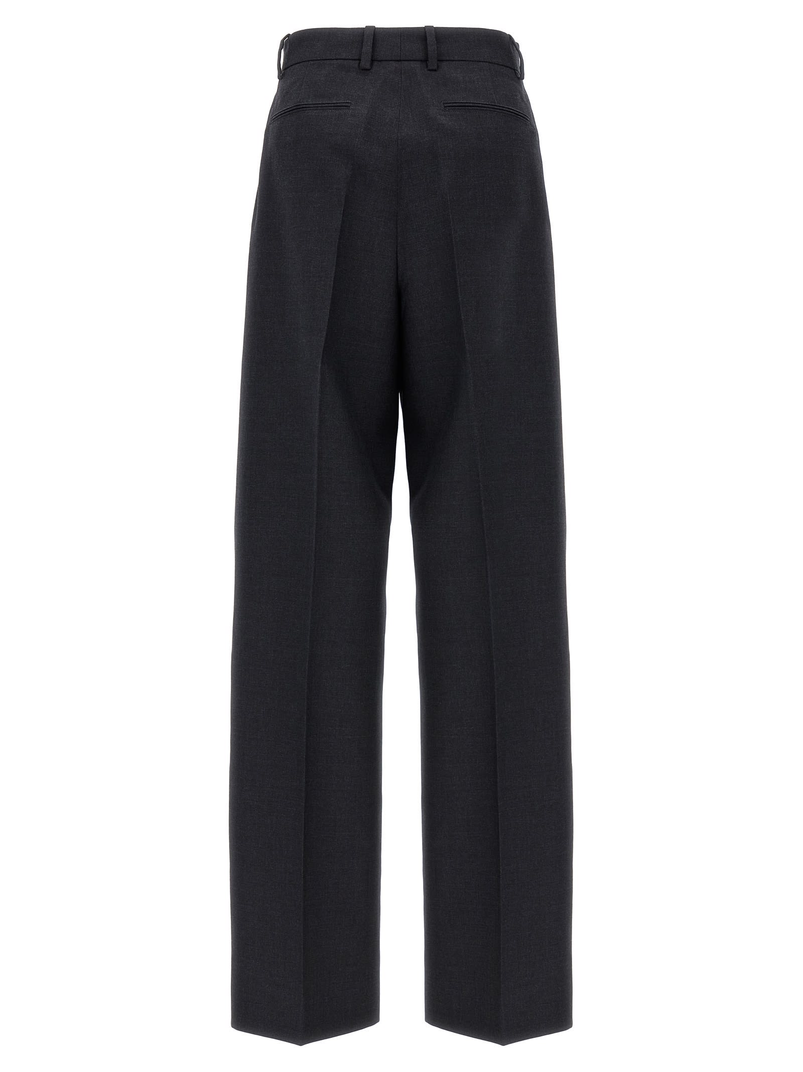 Gucci Women's Wool Blend Trousers In Darkgrey