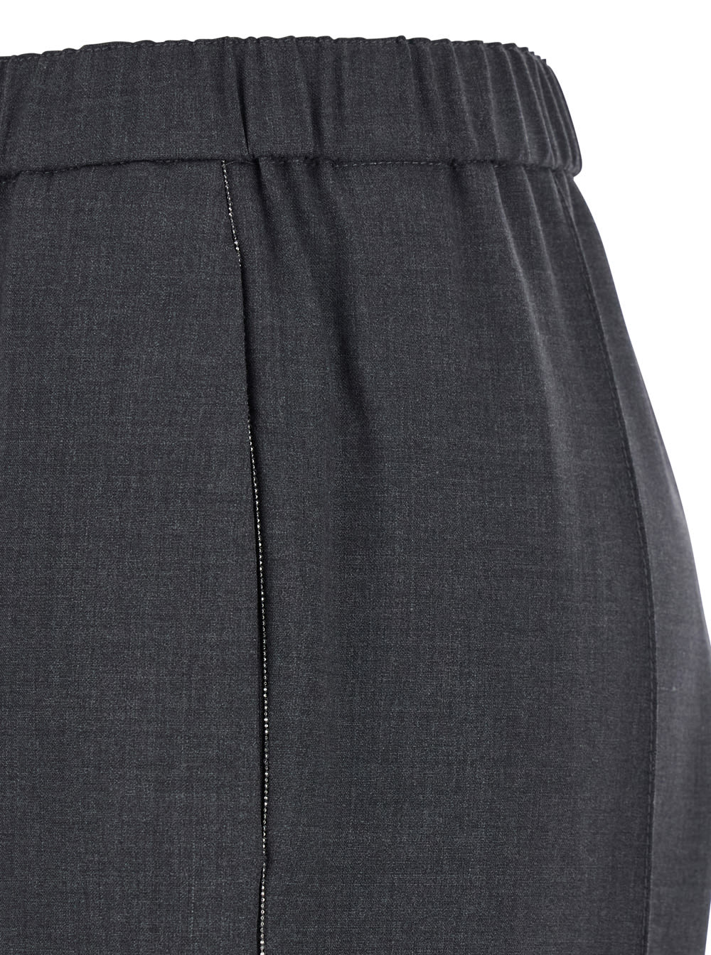 Fabiana Filippi Grey Trousers With Elastic Waist In Wool Blend Woman In Gray