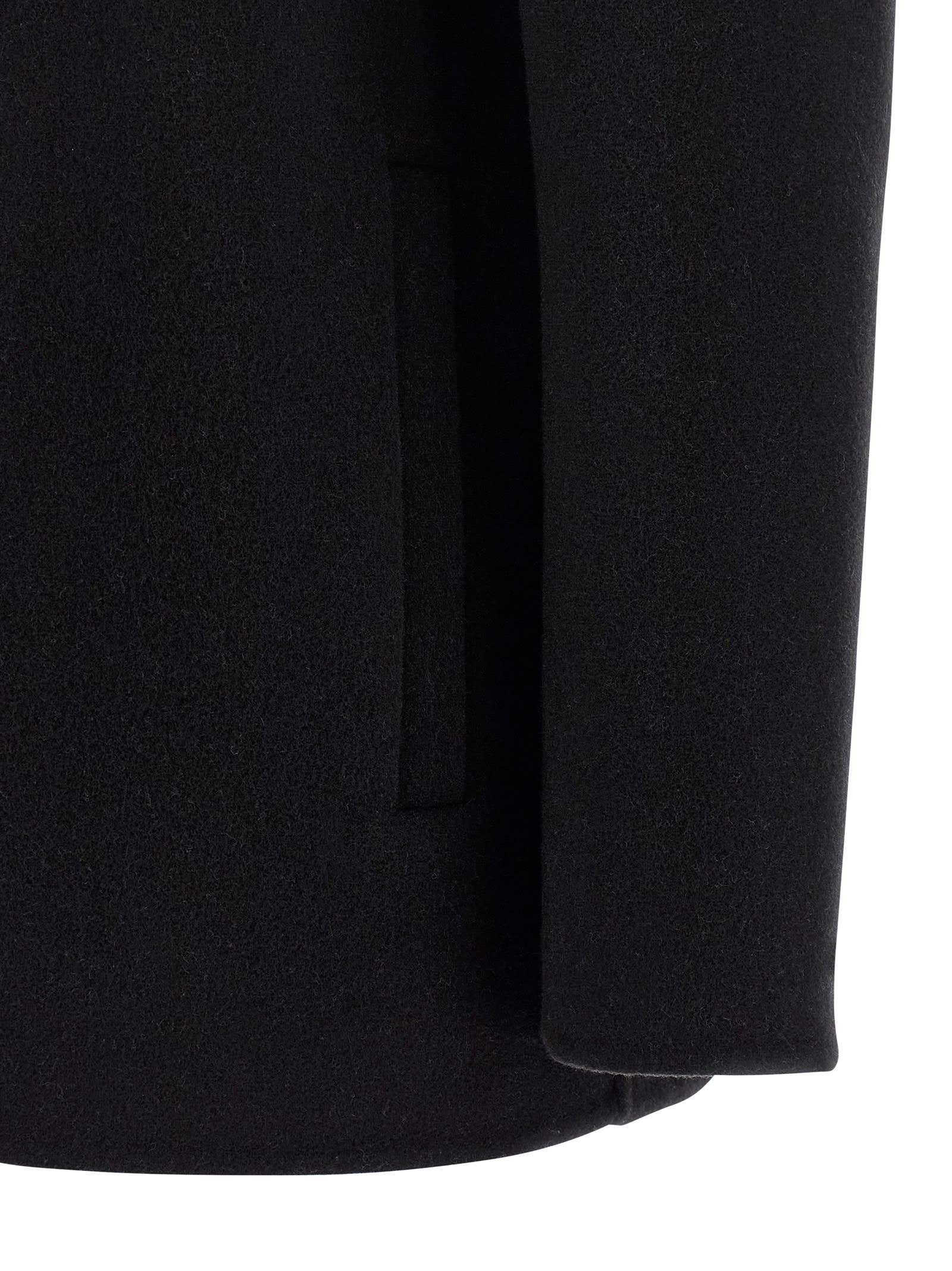 Burberry Wool Overshirt In Black